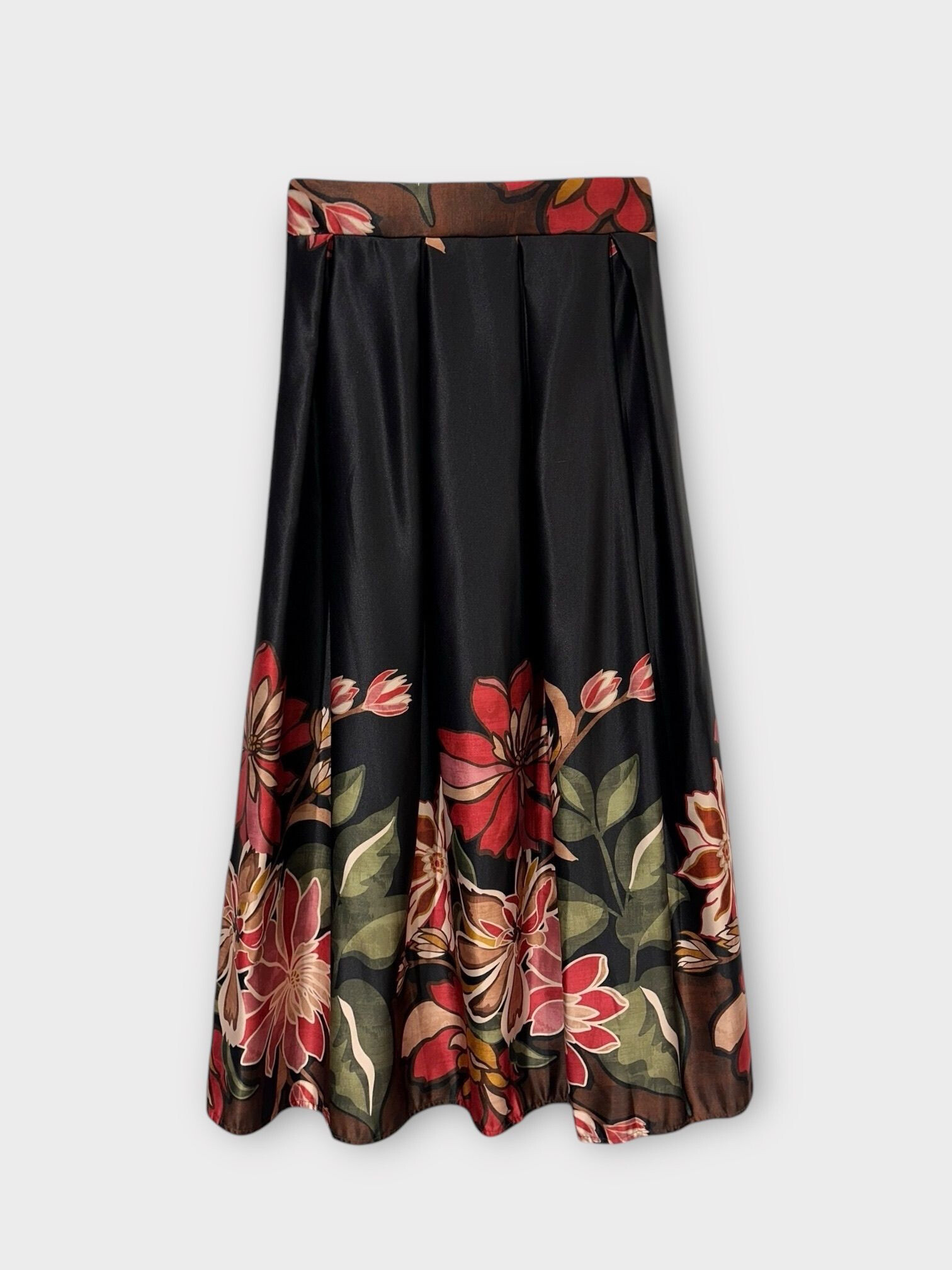 Wholesaler LAFÉEROSE - LONG SKIRT WITH FLOWERS ELASTIC WAIST FLARED FLUID ELEGANT CHIC NEW