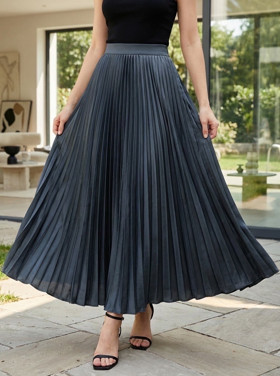 Großhändler LAFÉEROSE - LANGER, ELEGANTER, SCHICKER SOLENE-Faltenrock mit Rüschen