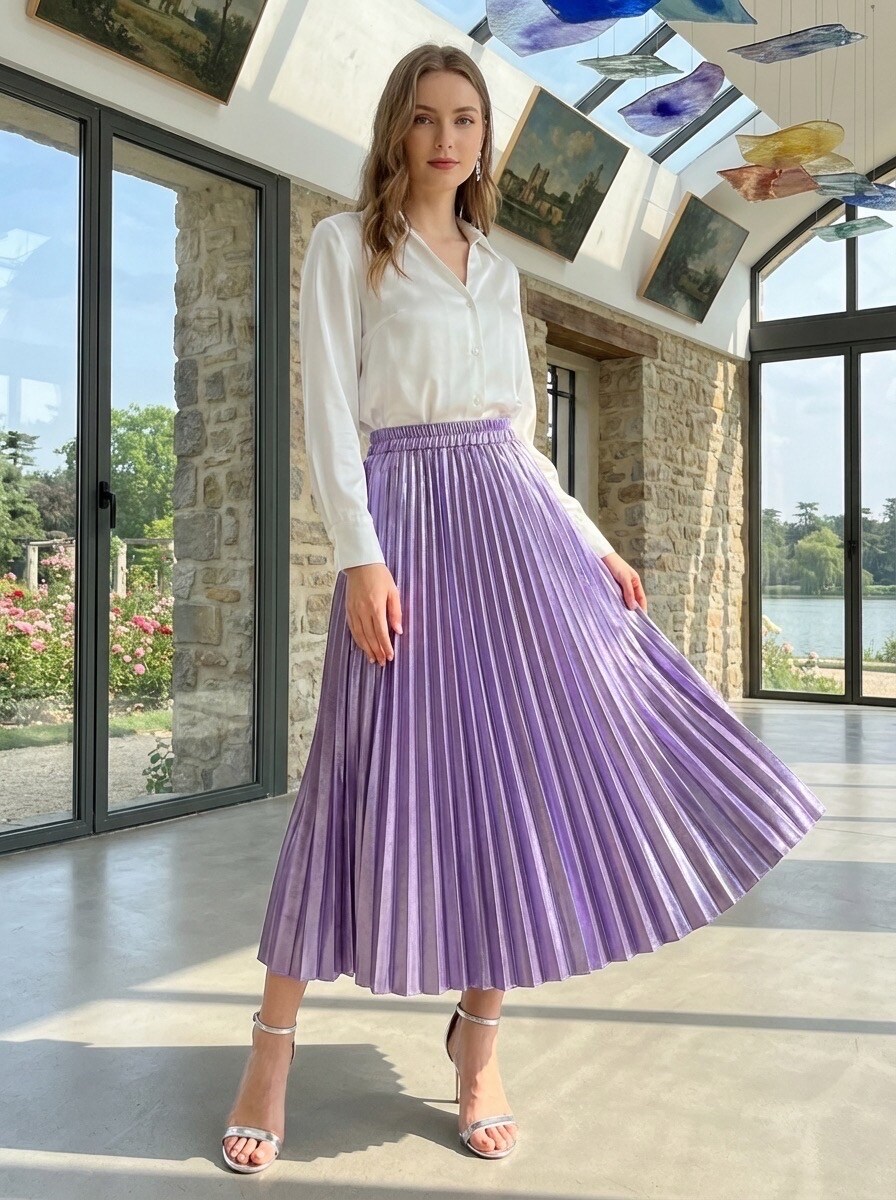 Grossiste LAFÉEROSE - Jupe longue plissée élégante chic et casual