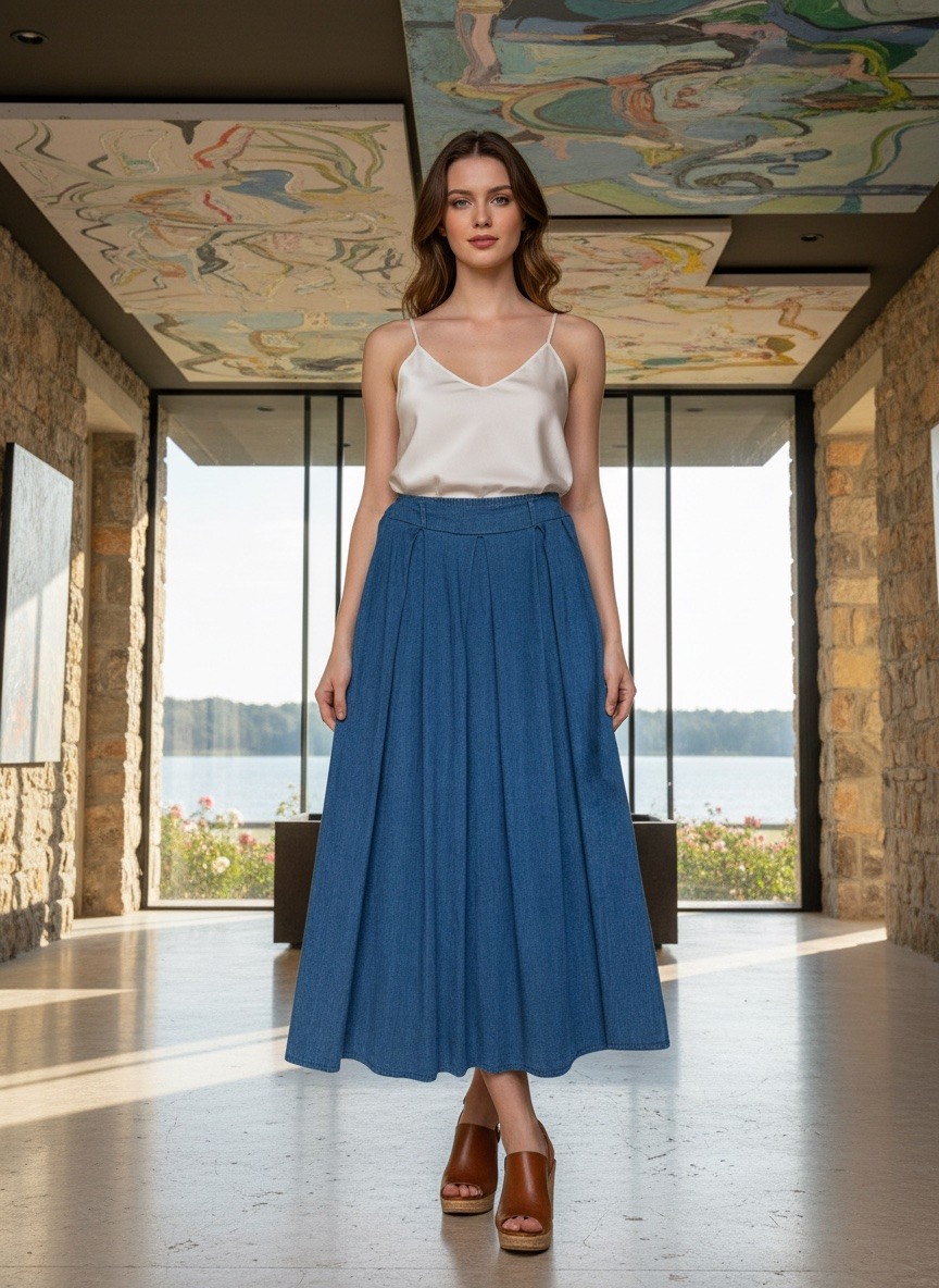 Großhändler LAFÉEROSE - Länge des Jeansrocks: 90 cm