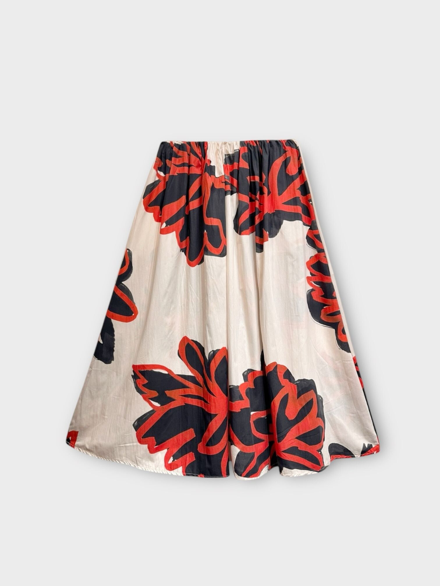 Wholesaler LAFÉEROSE - Long trapezius skirt 100% ample and flared printed fluid cotton - Bohemian chic