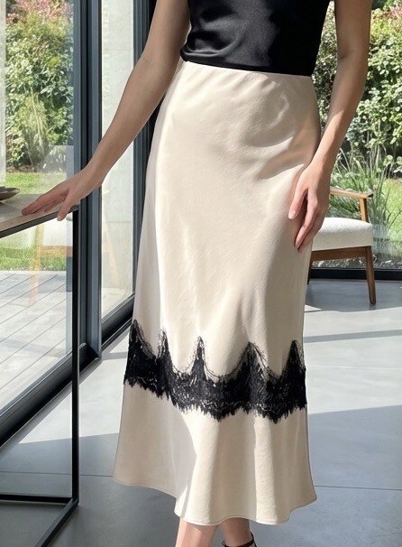 Grossiste LAFÉEROSE - Jupe longue en dentelle en mélange de viscose
