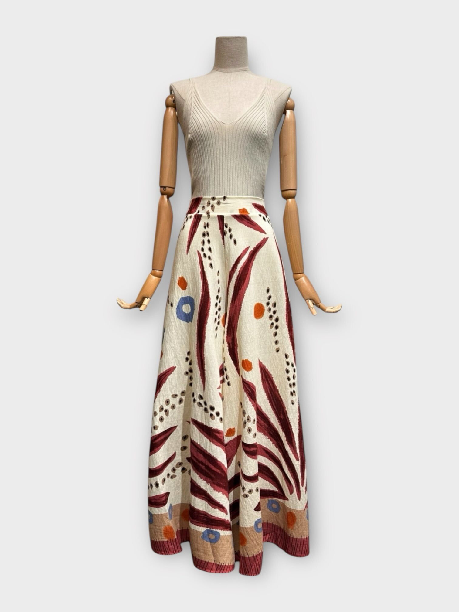 Grossiste LAFÉEROSE - Pantalon - Jupe long en viscose fluide ample et très évasée style palazzo bohème