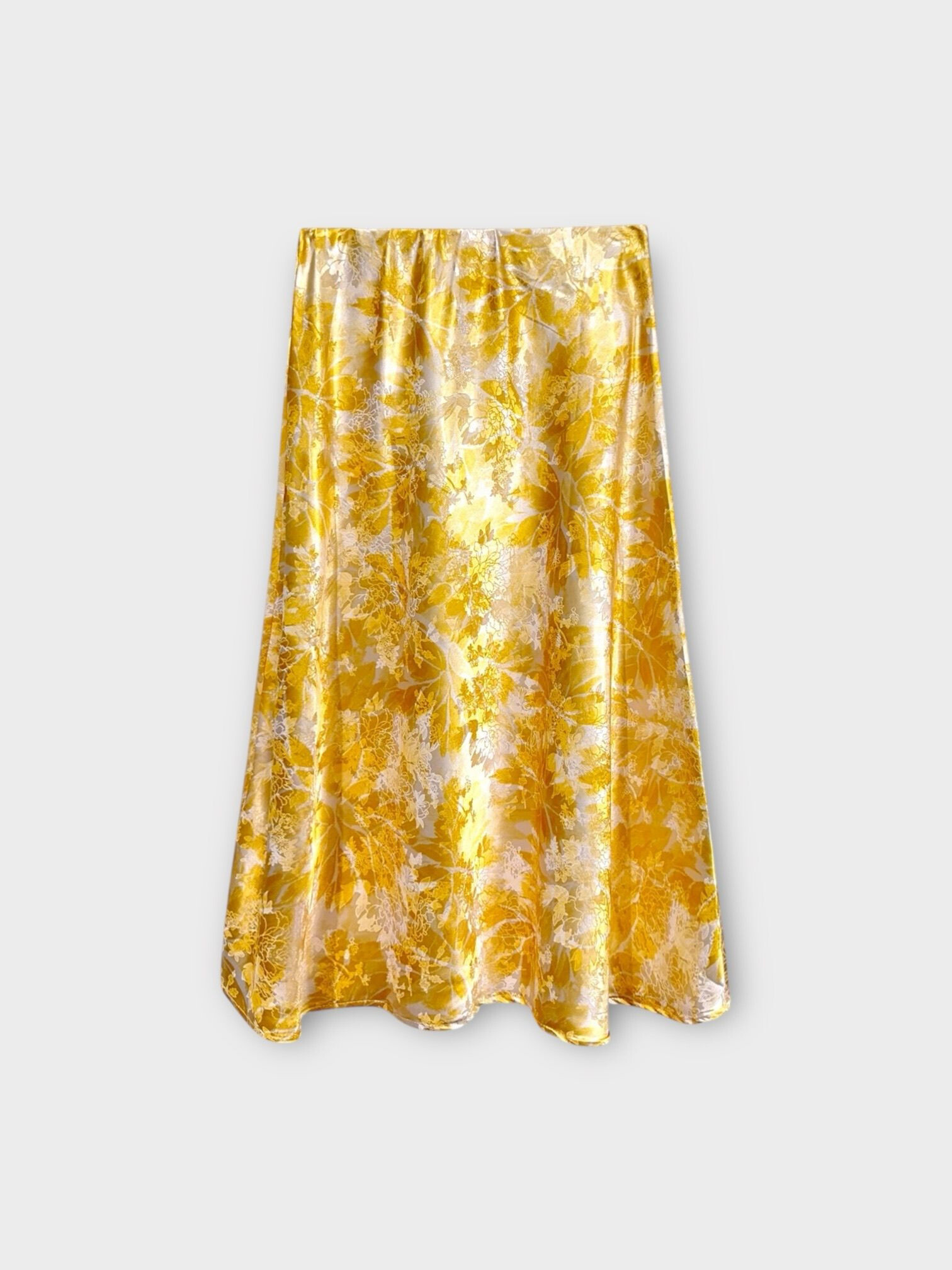 Wholesaler LAFÉEROSE - Long fluid skirt with flowery print and embroidery silk effect and satin