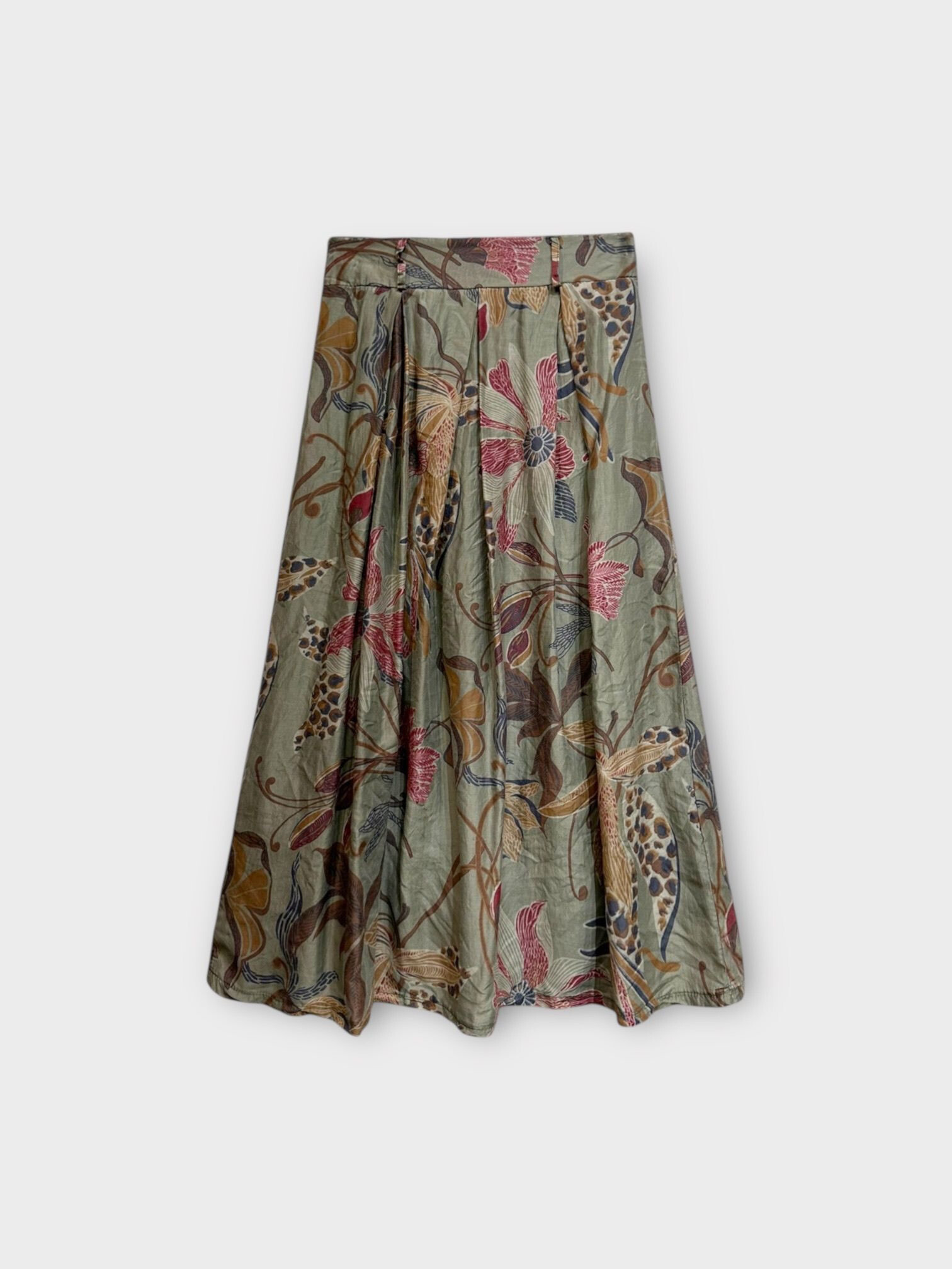 Grossista LAFÉEROSE - Gonna fluida svasata stampata in tencel con fodera in 100% cotone