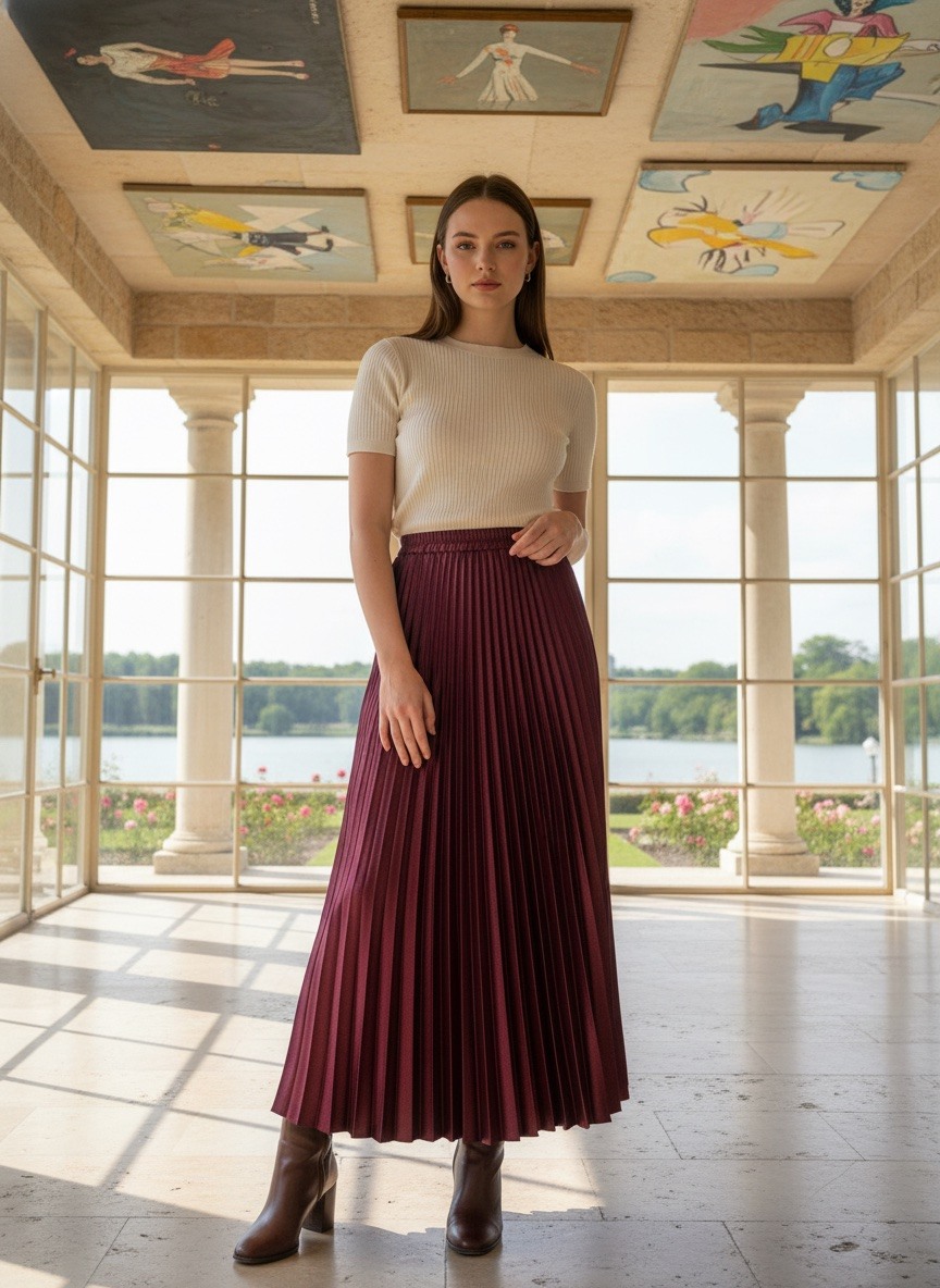 Grossiste LAFÉEROSE - Jupe longue plissée élégante chic et casual