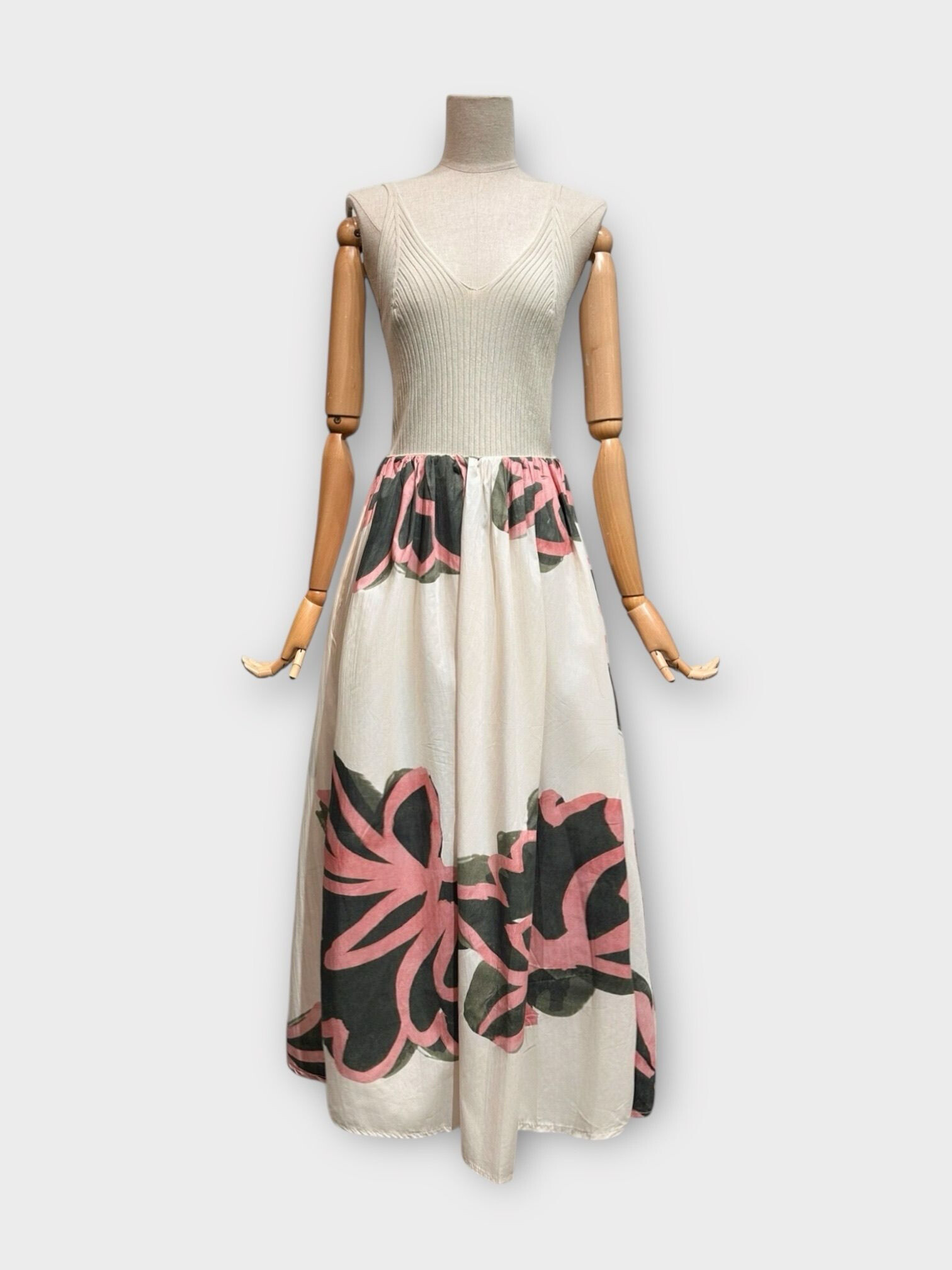 Grossista LAFÉEROSE - Skirt trapezio lungo 100% 100% ampio e svasato fluido cotone - bohémien chic
