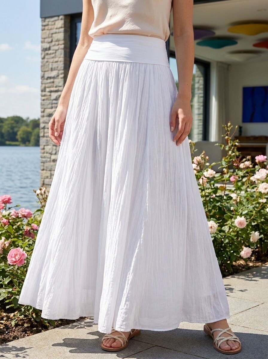 Wholesaler LAFÉEROSE - Flowy Long Skirt in Cotton Gauze
