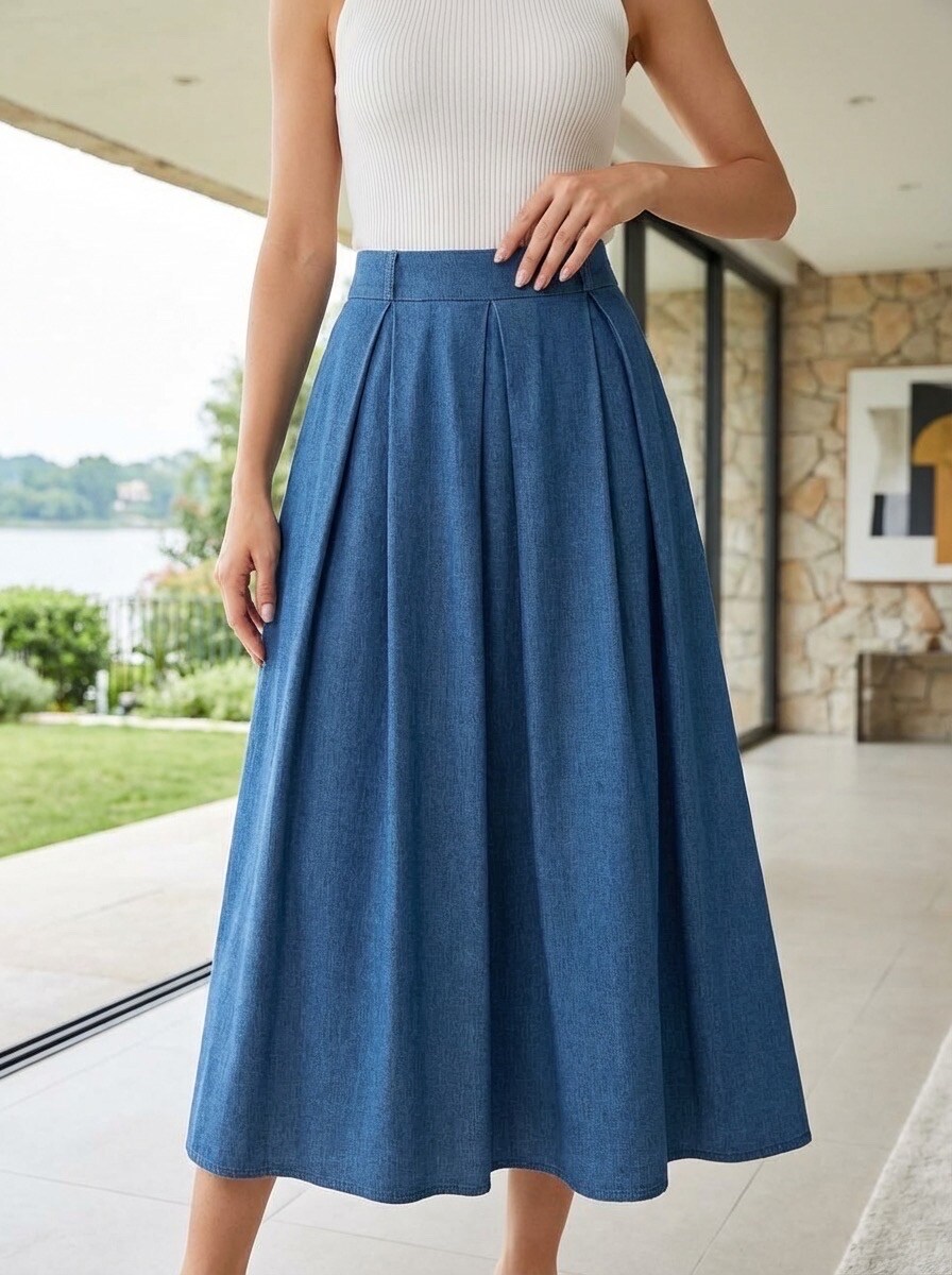 Großhändler LAFÉEROSE - Länge des Jeansrocks: 90 cm