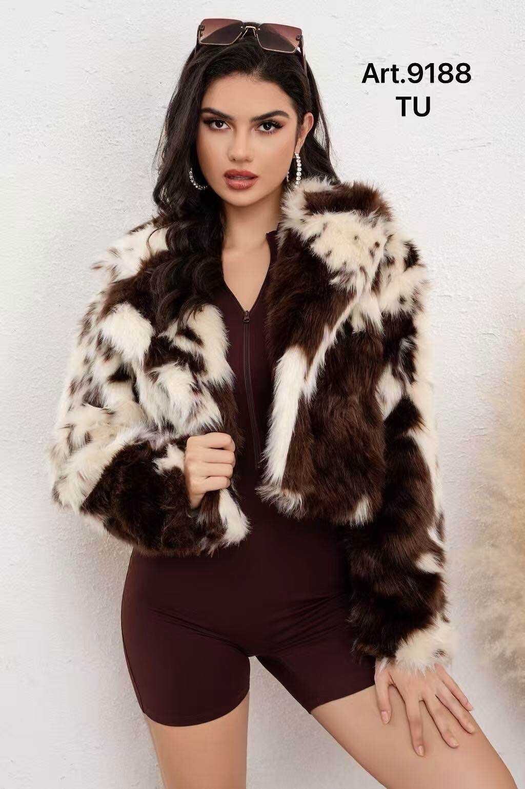 Mayorista LAFÉEROSE - Chaqueta de pelaje de piel sintética de leopardo