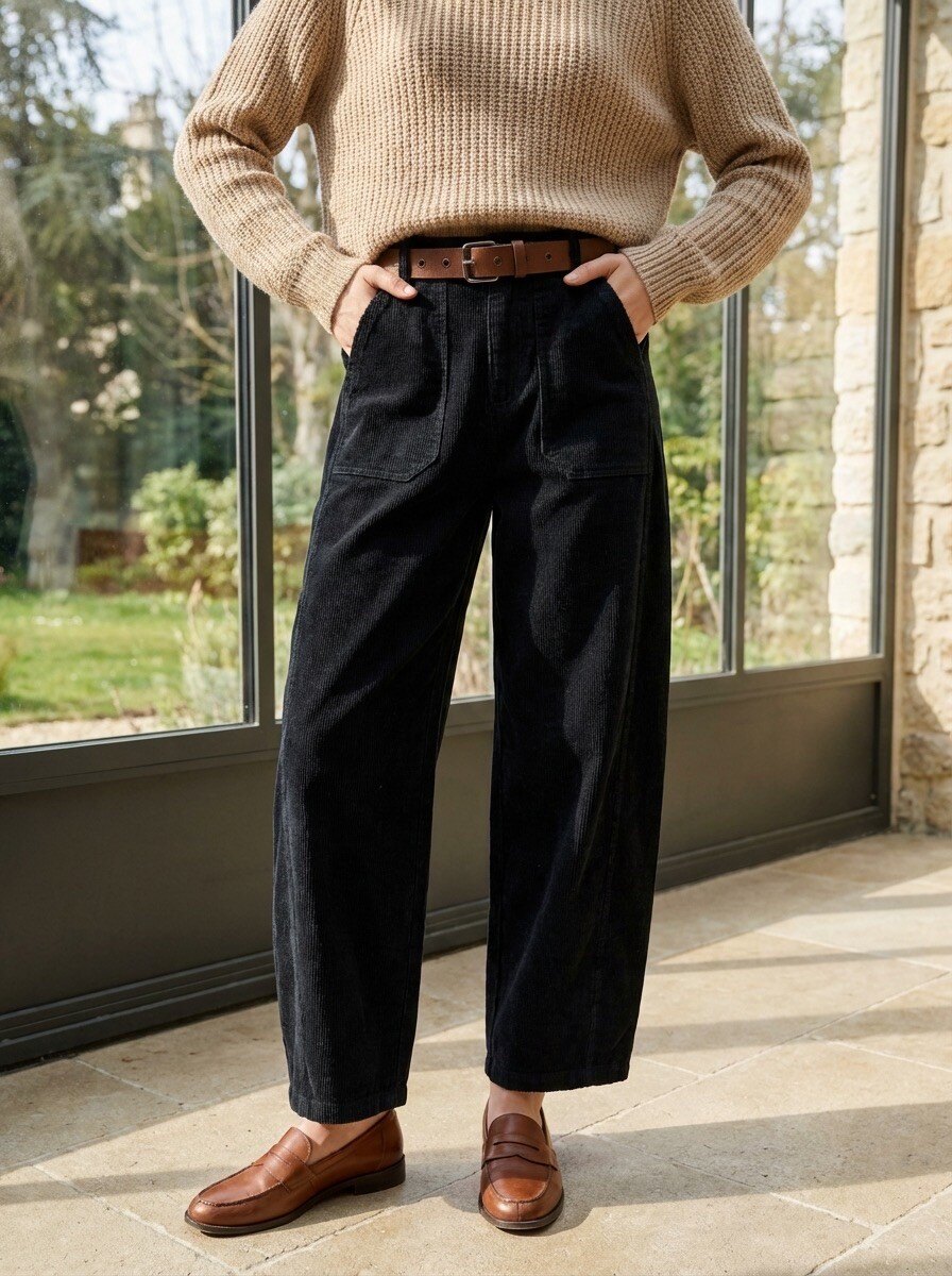 Wholesaler LAFÉEROSE - Pants/cotton jeans cowboy style cargo cargo tapered with pockets and belt
