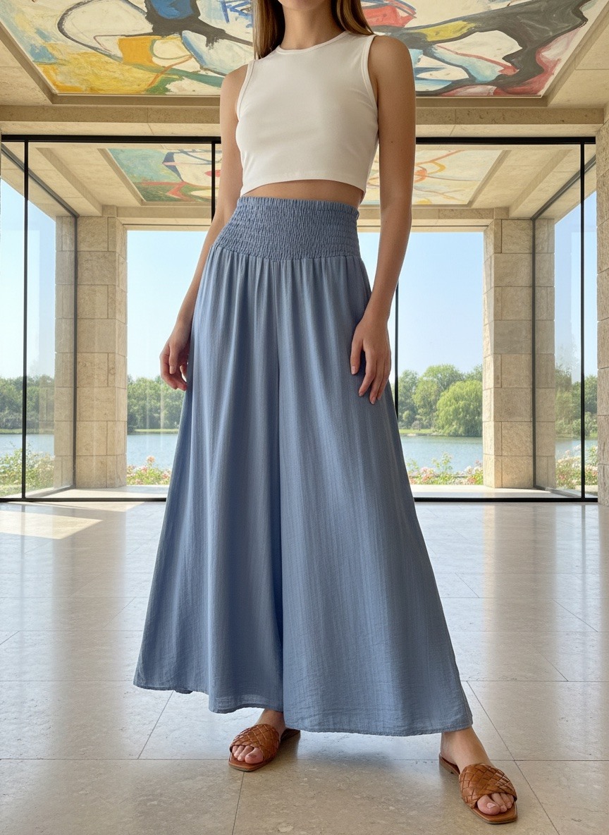 Grossiste LAFÉEROSE - Pantalon Large Fluide en Viscose