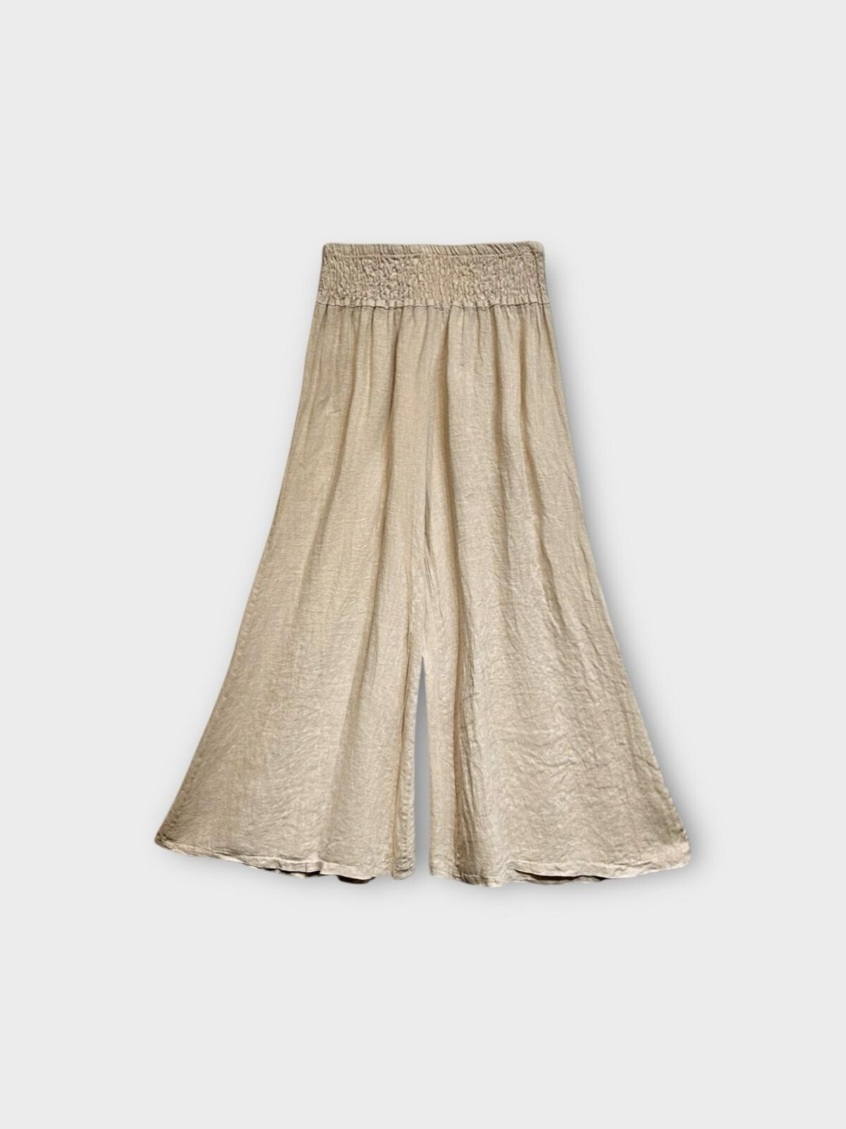 Wholesaler LAFÉEROSE - 100% wide and fluid linen pants, Palazzo Bohemian Romantic Chic style