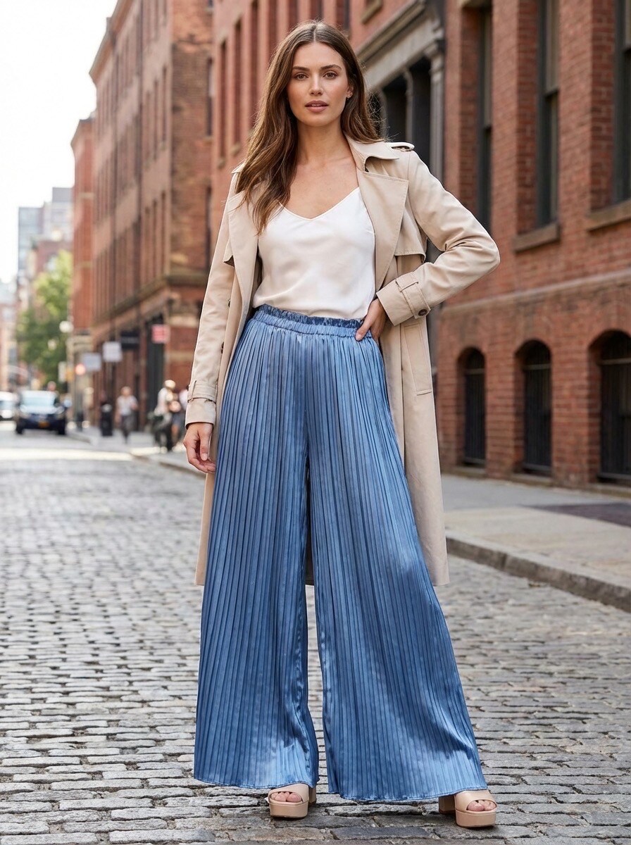 Mayorista LAFÉEROSE - Pantalones Plisados Fluidos