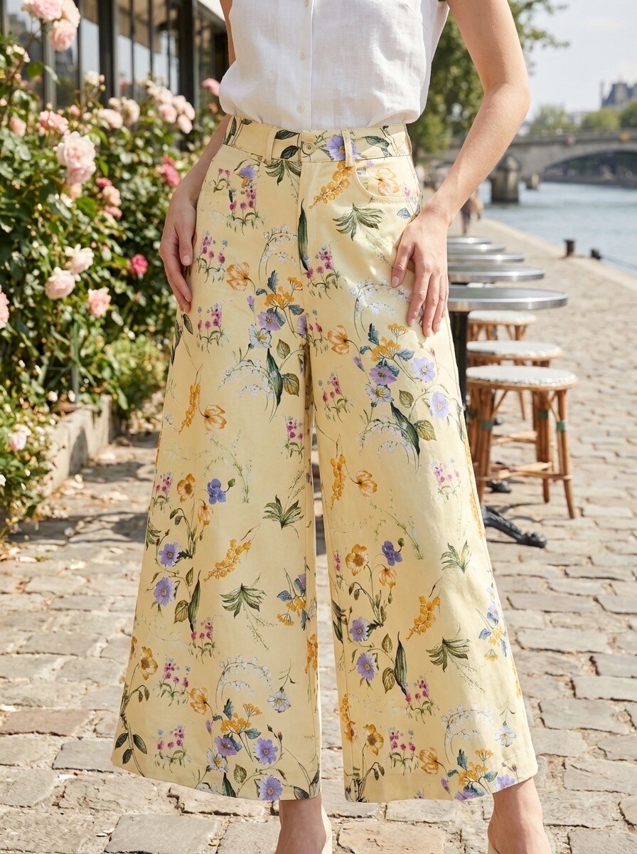 Grossiste LAFÉEROSE - Pantalon Large "Jardin Anglais" en coton