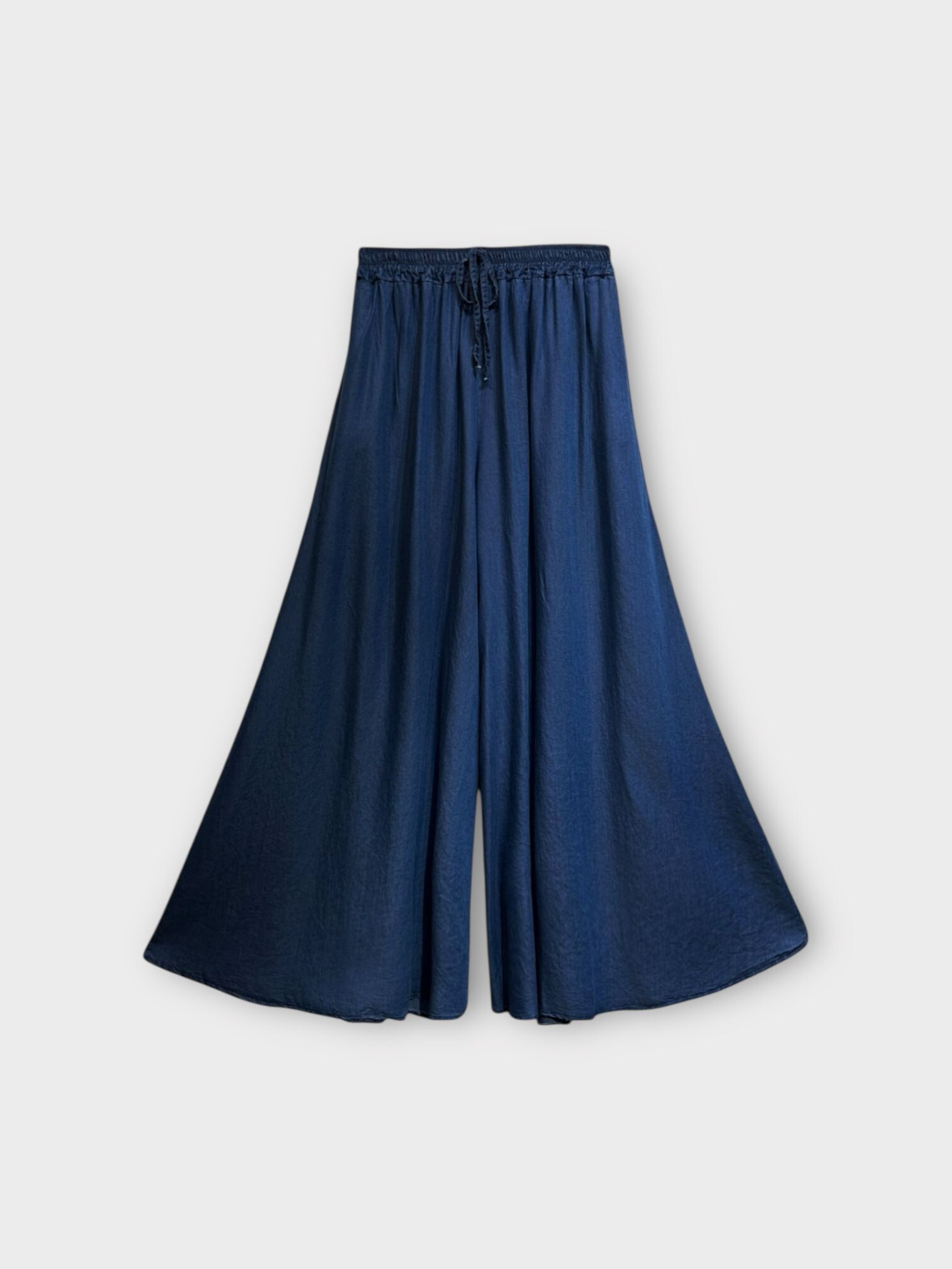 Grossista LAFÉEROSE - Pantalone gonna pantalone fluido in denim morbido con tasche e molto svasato