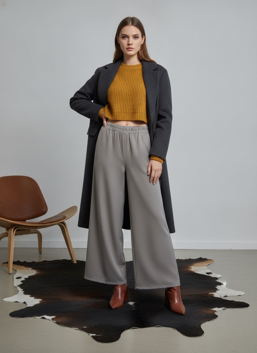 Grossiste LAFÉEROSE - PANTALON LONG FLUIDE ET AMPLE À POCHES JAMBES LARGE MAFEE TENDANCE