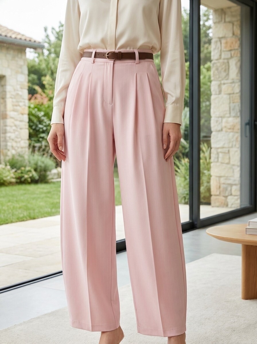 Grossista LAFÉEROSE - Pantaloni ampi e fluidi con cintura