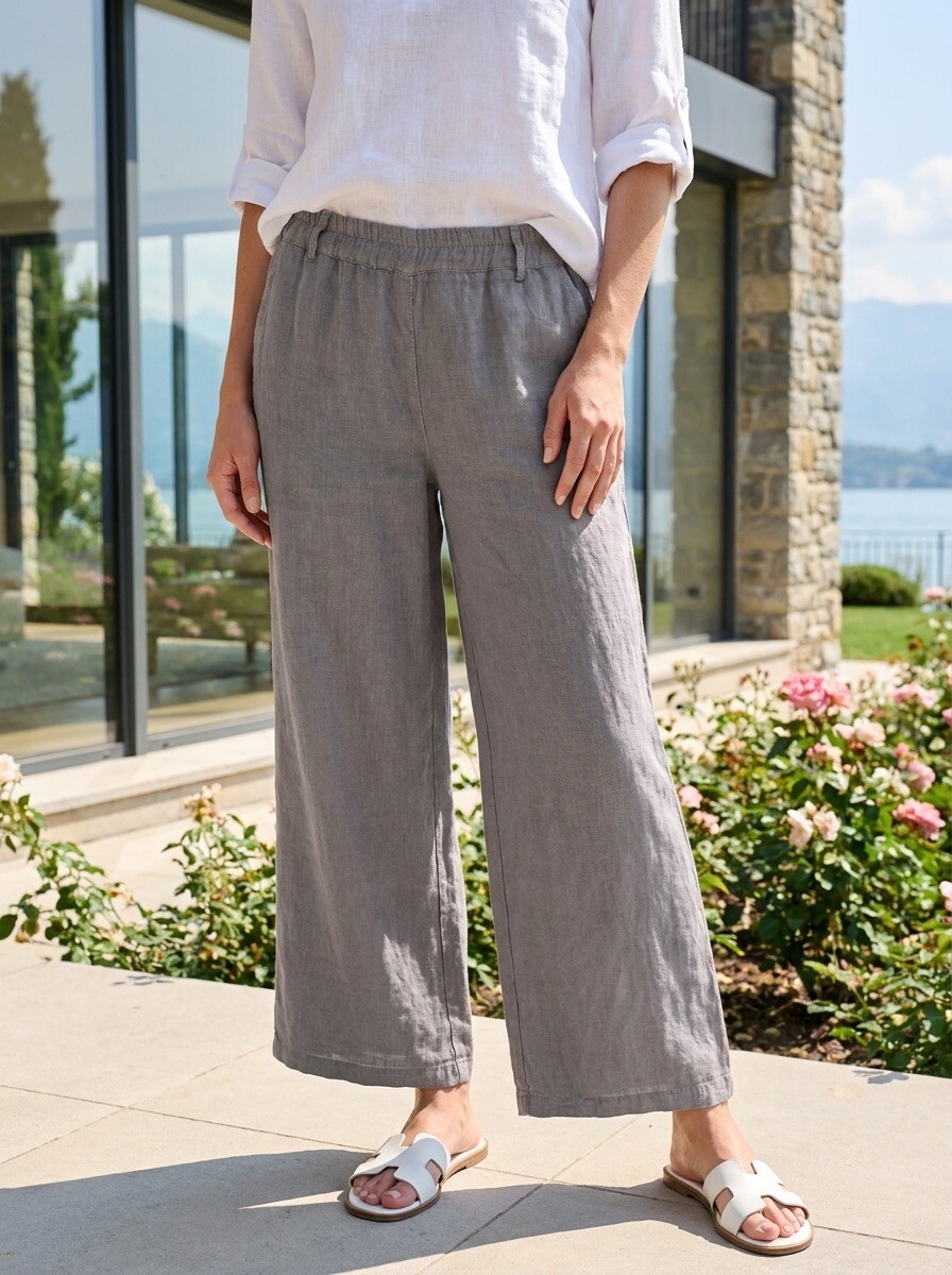 Grossista LAFÉEROSE - Pantaloni Larghi in Puro Lino