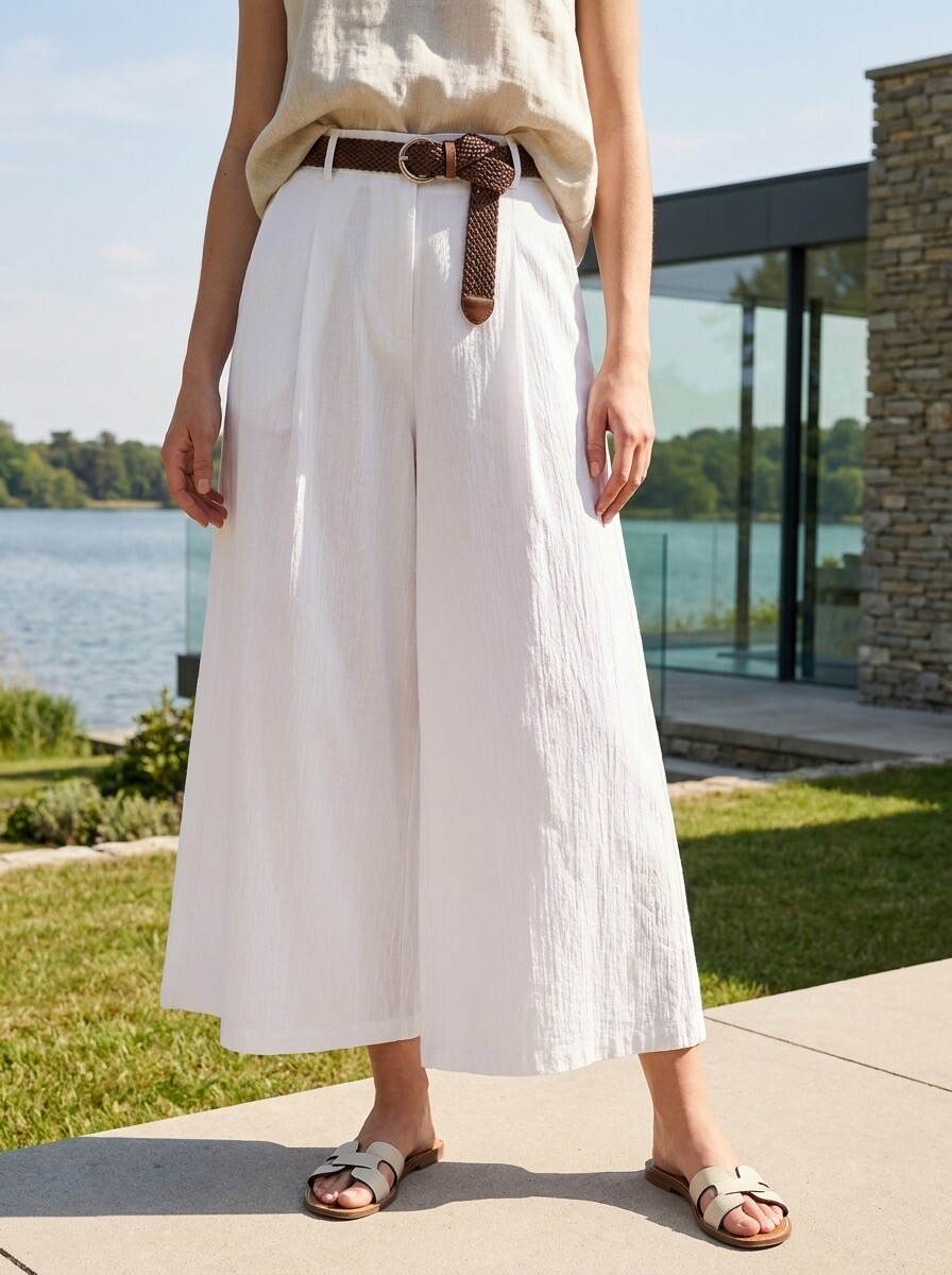 Grossiste LAFÉEROSE - Jupe-Culotte Fluide en Coton avec Ceinture