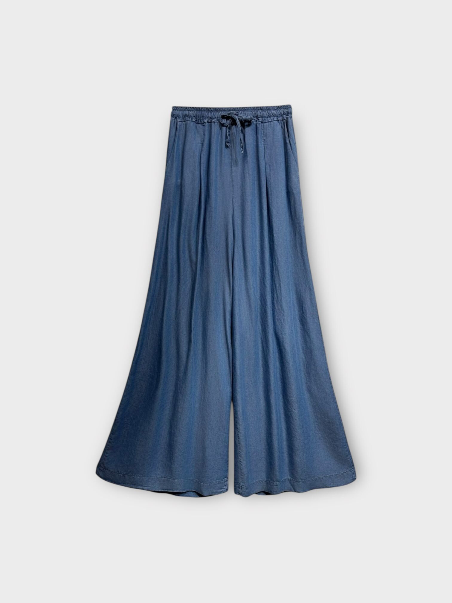 Grossista LAFÉEROSE - Pantaloni fluidi in denim morbido con tasche e molto larghi