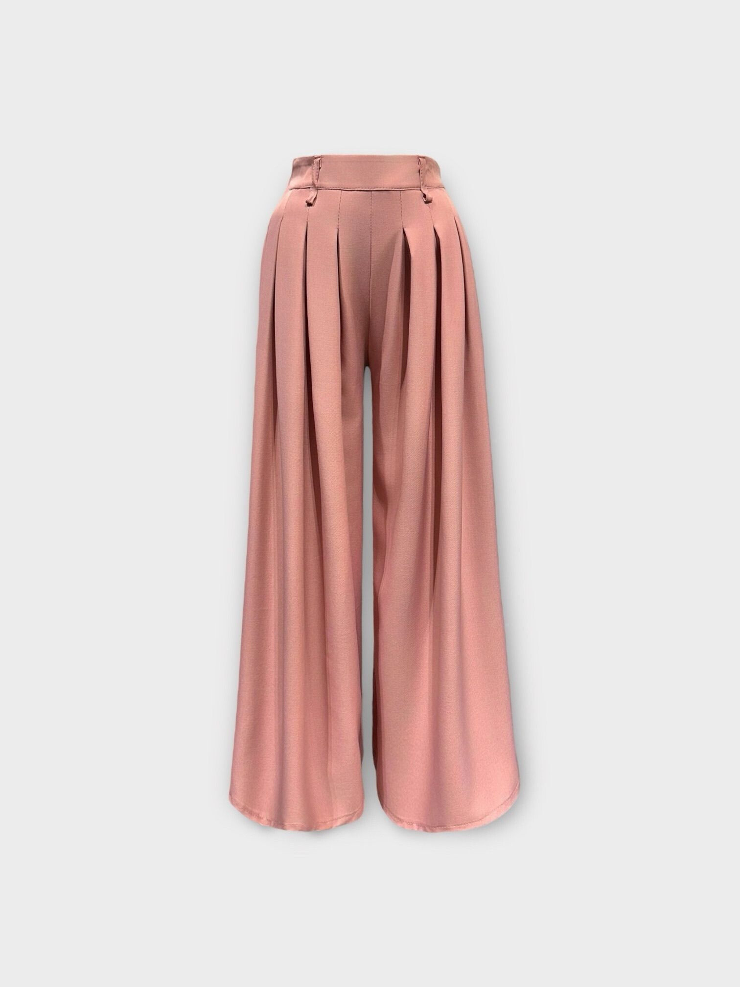 Mayorista LAFÉEROSE - Pantalón largo fluido pierna ancha corte recto cintura elástica con bolsillos