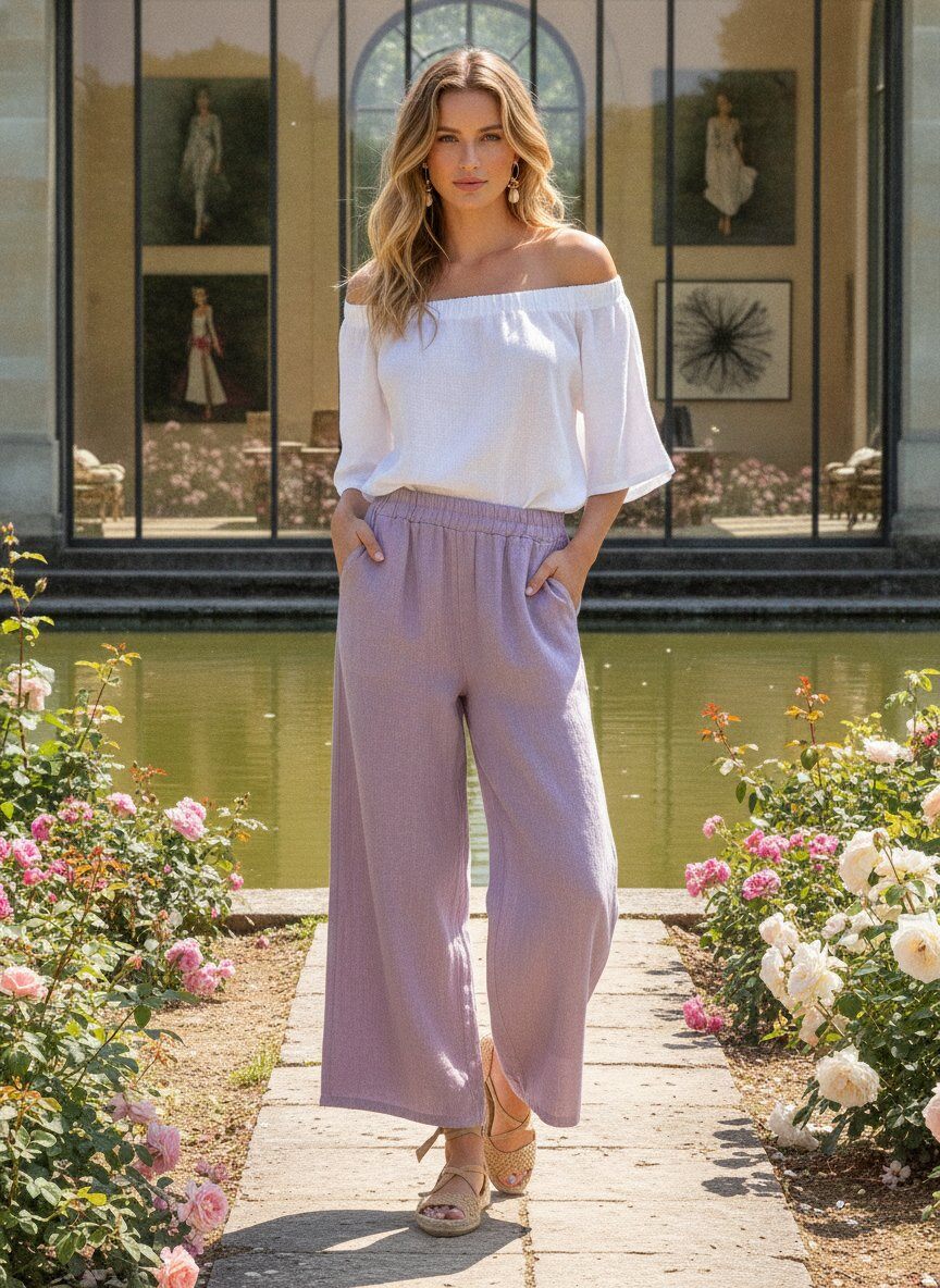 Grossiste LAFÉEROSE - Pantalon Large en Pur Lin