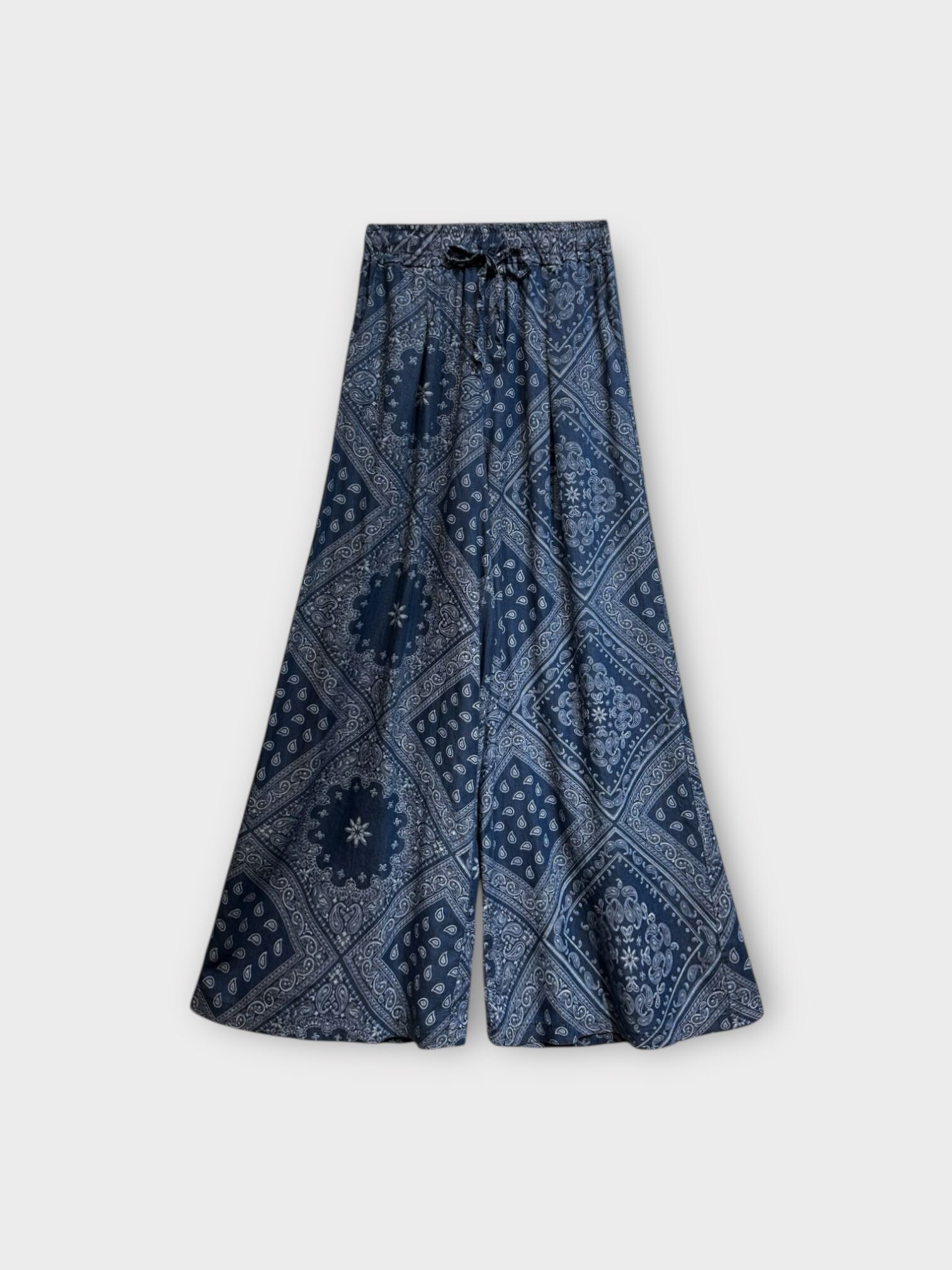 Grossista LAFÉEROSE - Pantaloni fluidi stampati in denim morbido con tasche e molto larghi