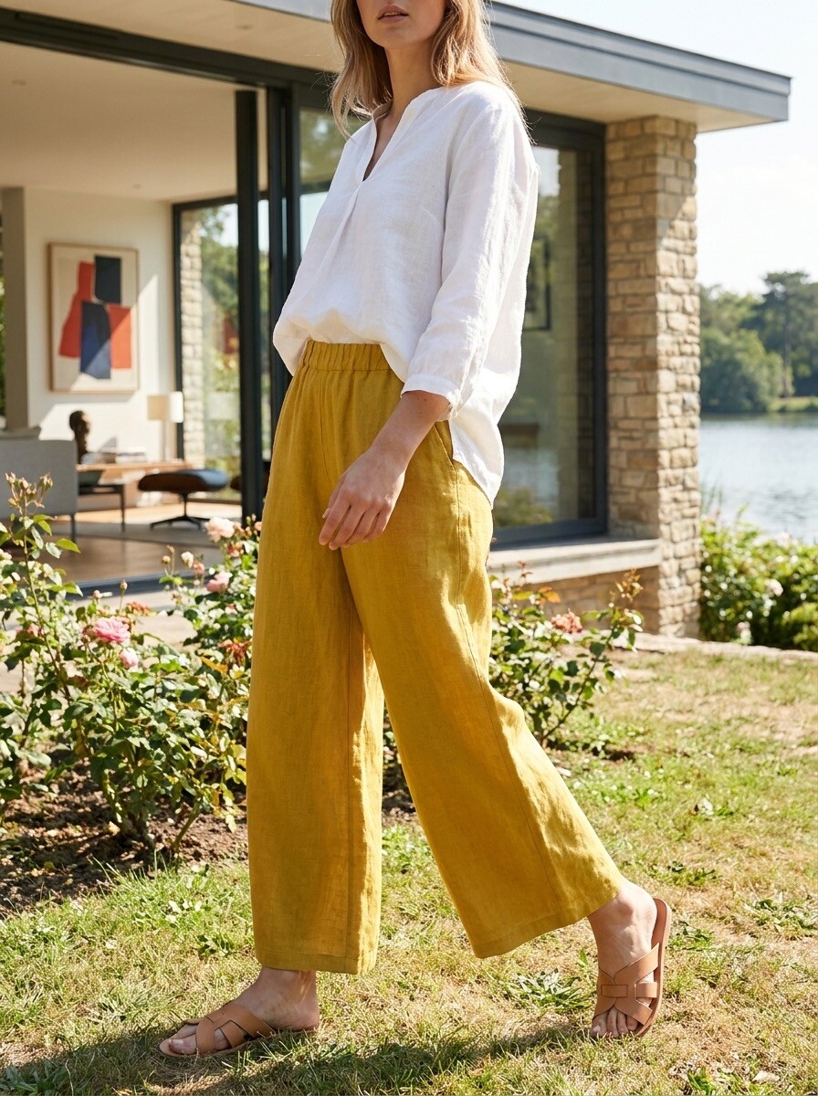 Grossiste LAFÉEROSE - Pantalon Large en Pur Lin