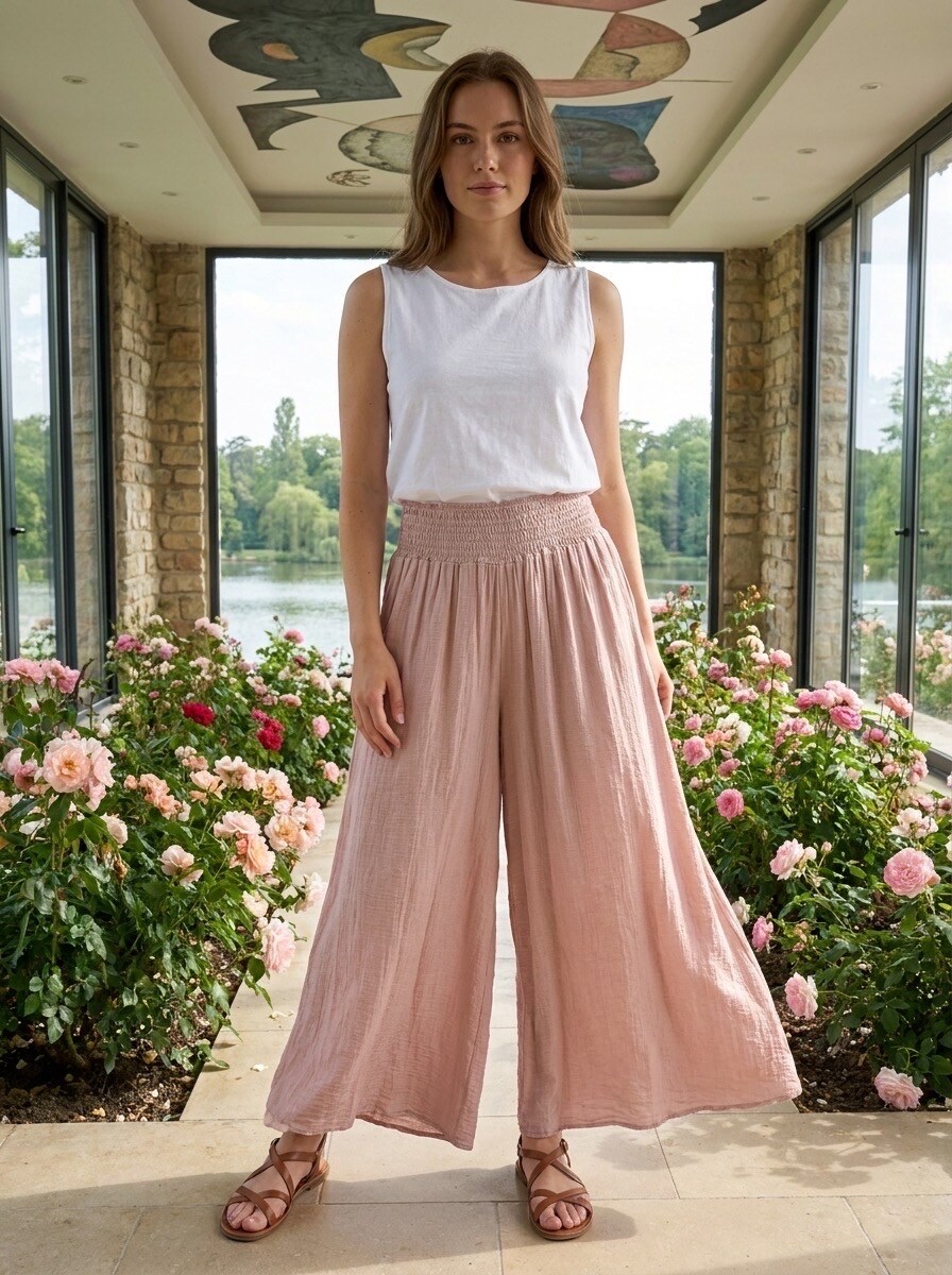 Grossiste LAFÉEROSE - Pantalon Large Fluide en Viscose