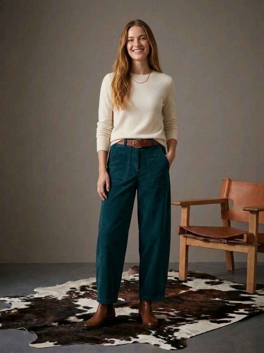 Wholesaler LAFÉEROSE - Pants/cotton jeans cowboy style cargo cargo tapered with pockets and belt