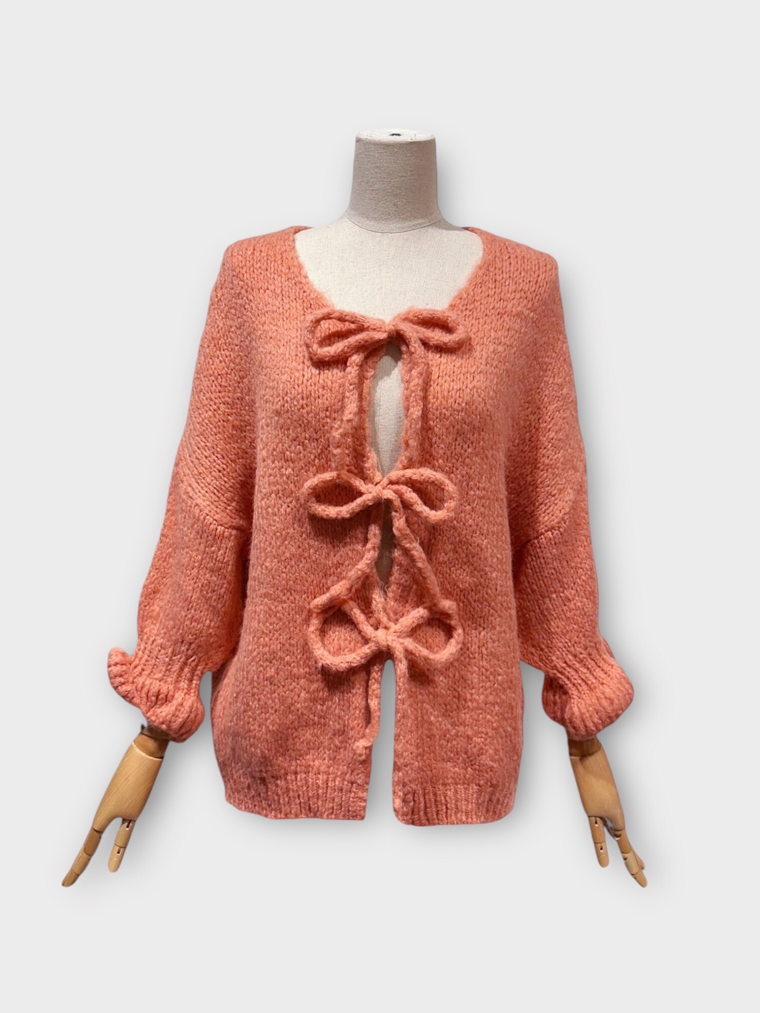 Grossista LAFÉEROSE - MAGLIA GILET TOP IN MORBIDA LANA CON NODI MANICA A TRE QUARTI MAGLIA LARGA NEW