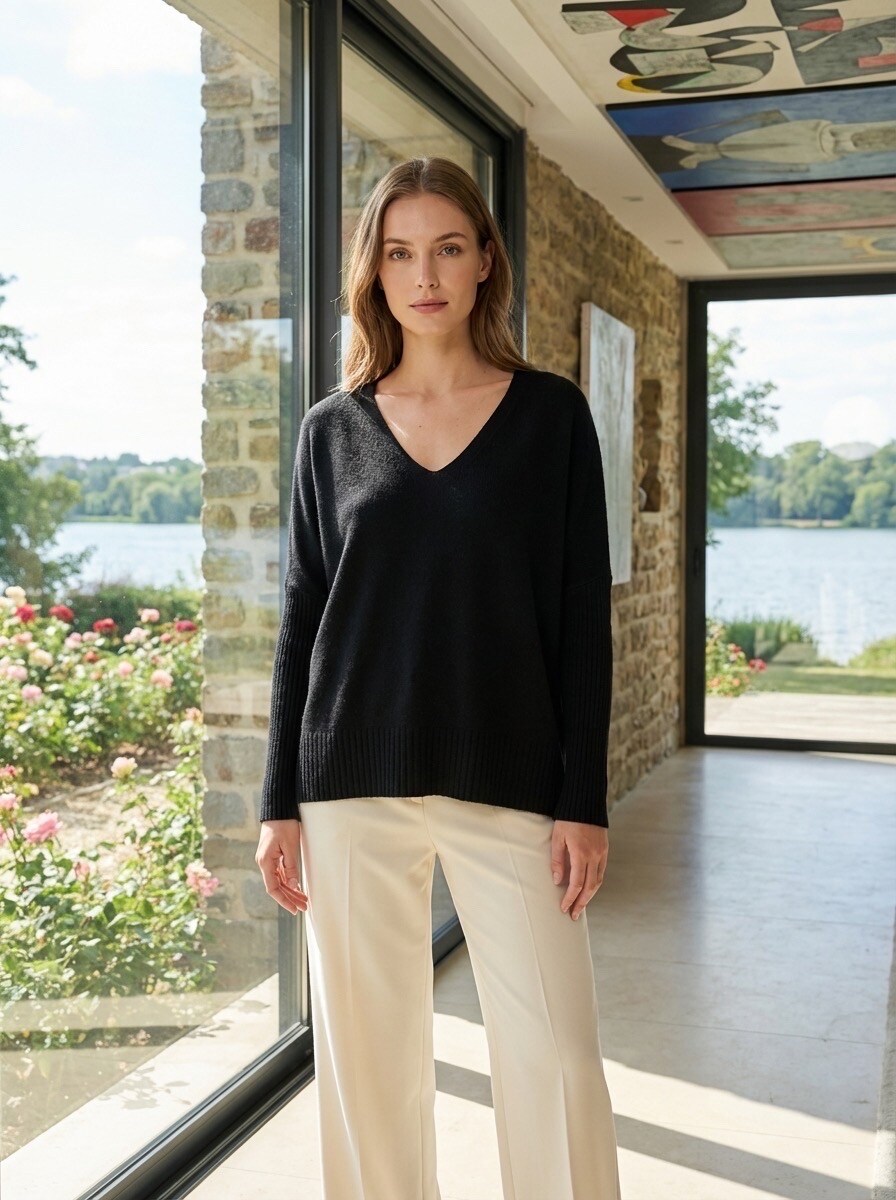 Großhändler LAFÉEROSE - Top Style Uni T -Shirt -Leichter feiner Pullover in weichem Modal V -Neck mit kurzen Ärmeln