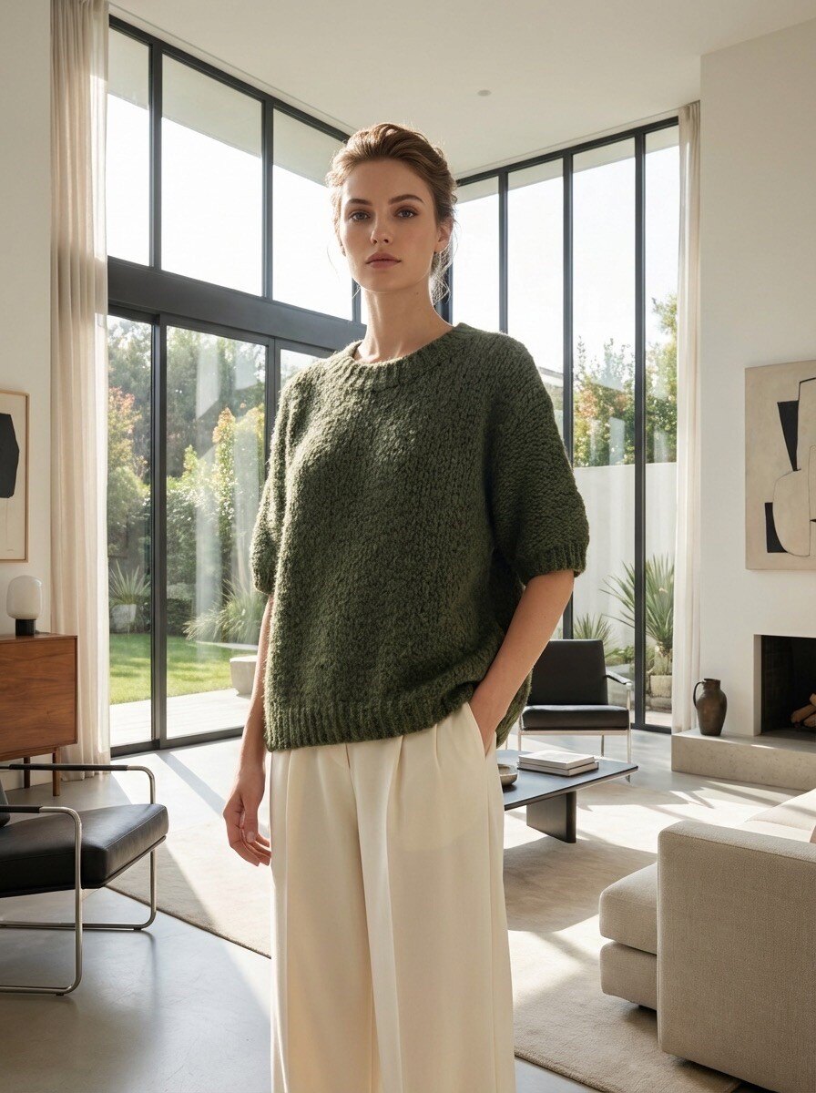 Großhändler LAFÉEROSE - Kurzer Strickpullover mit kurzer Halswolle