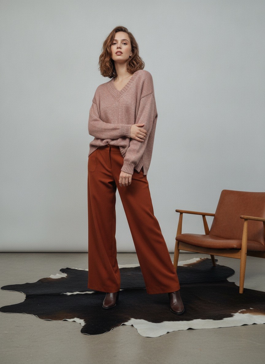 Grossiste LAFÉEROSE - Pull avec laine manches longues col V