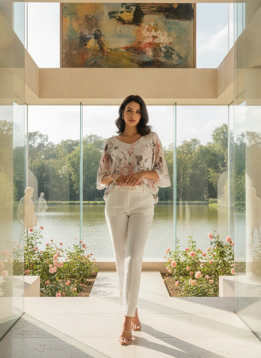 Grossiste LAFÉEROSE - Top - Pull en crochet a imprimé fleuri colorés en viscose  manches 3/4 évasé
