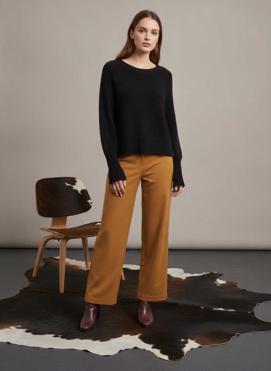Wholesaler LAFÉEROSE - ROUND NECK SWEATER IN OVERSIZED FINE KNIT LONG SLEEVES RIBBED ROLLED HEM