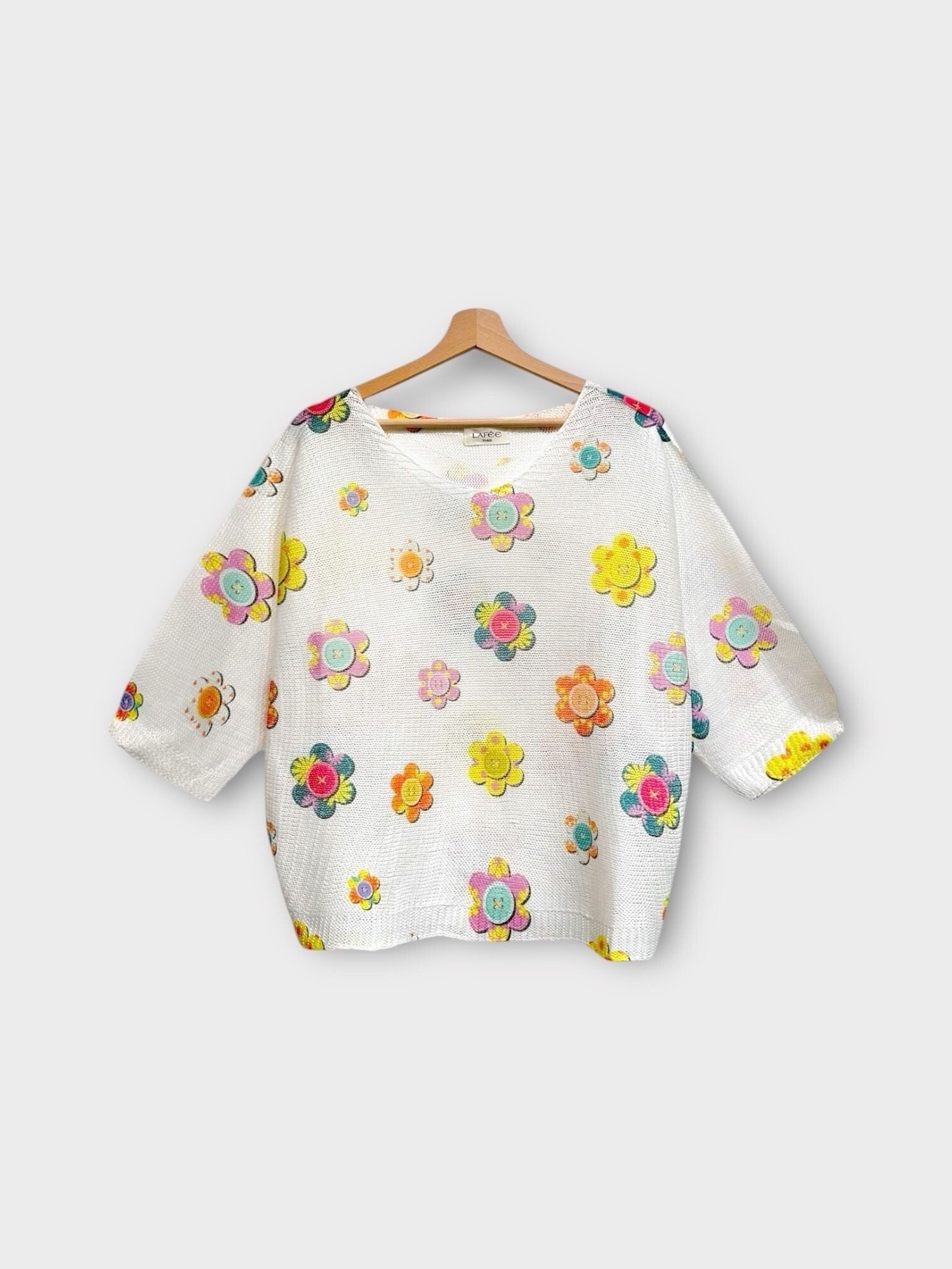 Grossista LAFÉEROSE - Top - all'uncinetto tale V -Ceck V ha una stampa floreale fiorita in viscosa casual oversize