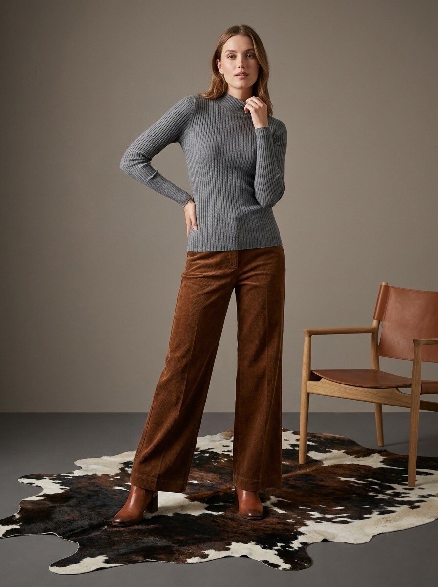 Grossiste LAFÉEROSE - Pull en maille en viscose uni col rond manches longues