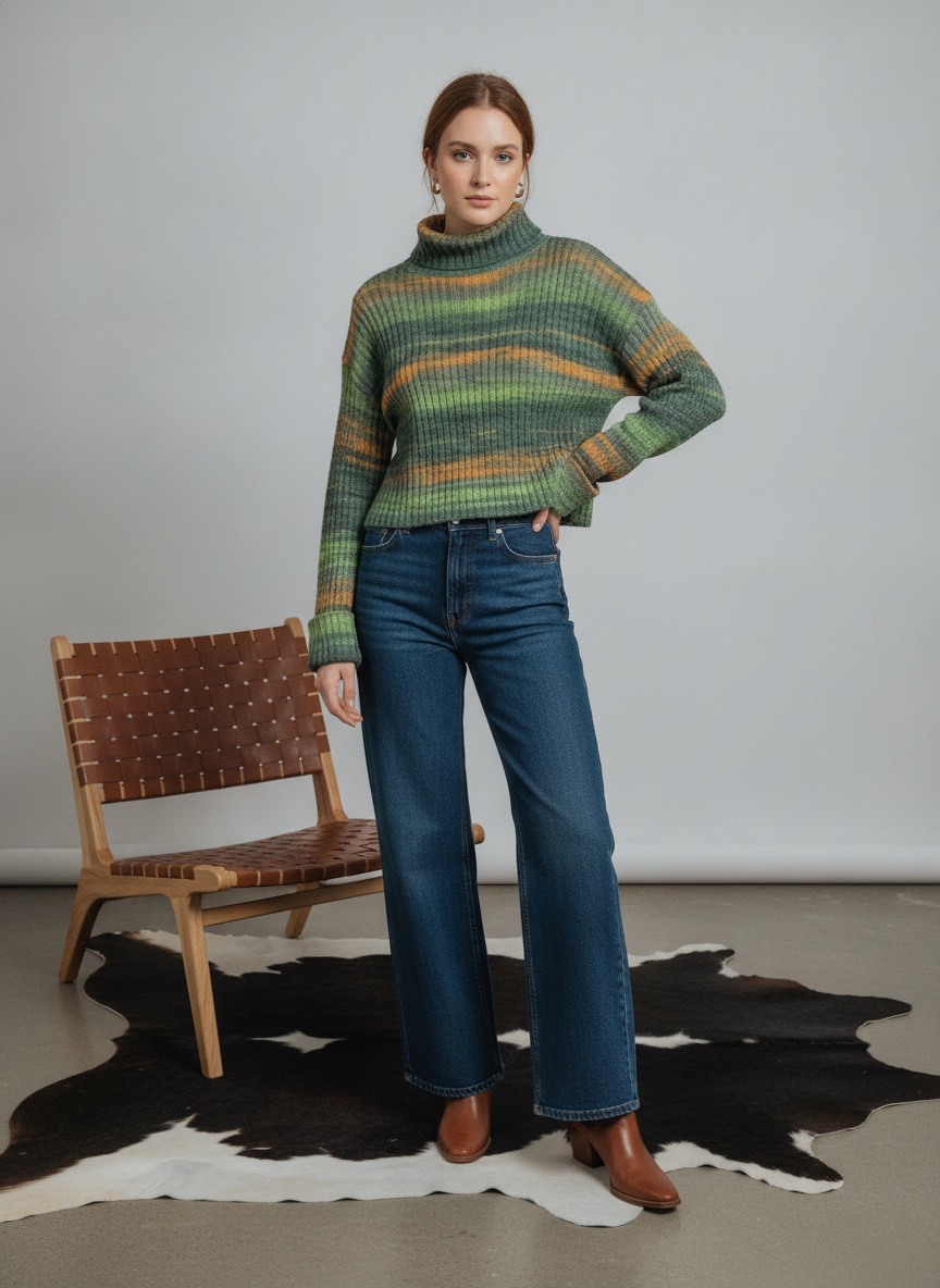 Grossiste LAFÉEROSE - TOP/PULL COL ROULÉ CHEMINÉ TORSADÉ TIE AND DYE MULTICOLORE NEW LAFEE