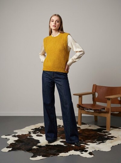 Großhändler LAFÉEROSE - Weich ärmellose Pullover in 40% Mohair und 10% Wolle Großhändler LAFÉEROSE - Weich ärmellose Pullover in 40% Mohair und 10% Wolle
