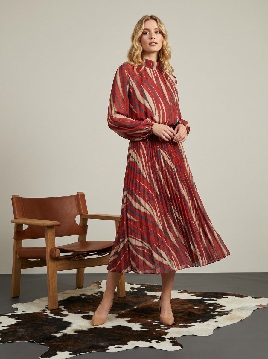 Grossiste LAFÉEROSE - ROBE LONGUE IMPRIMÉ À ÉPAULETTES AVEC DOUBLURE EN VISCOSE À NOUER AU DOS BRIANNA