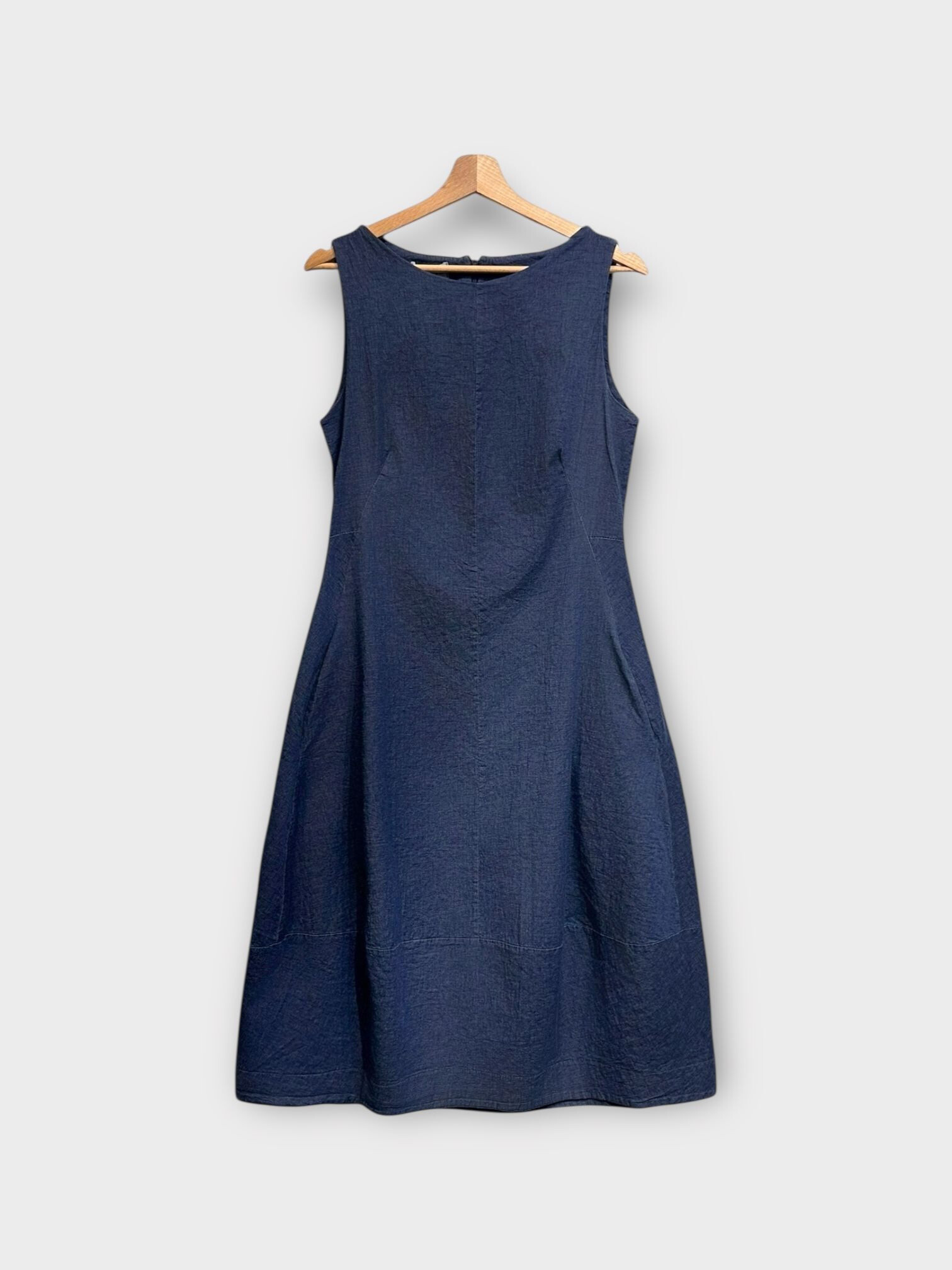 Grossista LAFÉEROSE - Abito midi senza maniche in denim/cotone morbido a trapezio