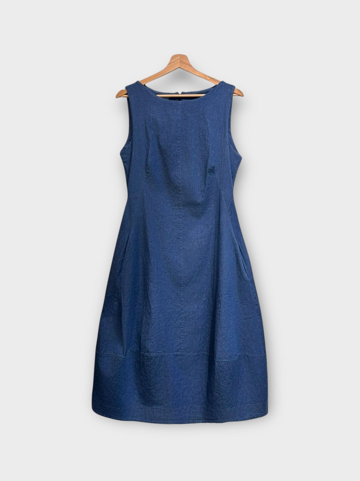 Grossista LAFÉEROSE - Abito midi senza maniche in denim/cotone morbido a trapezio