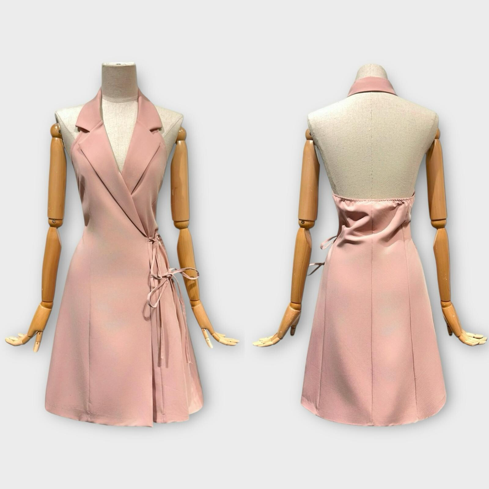Wholesaler LAFÉEROSE - Mid-cross-knife dress with sleeveless knots and naked backstrokes
