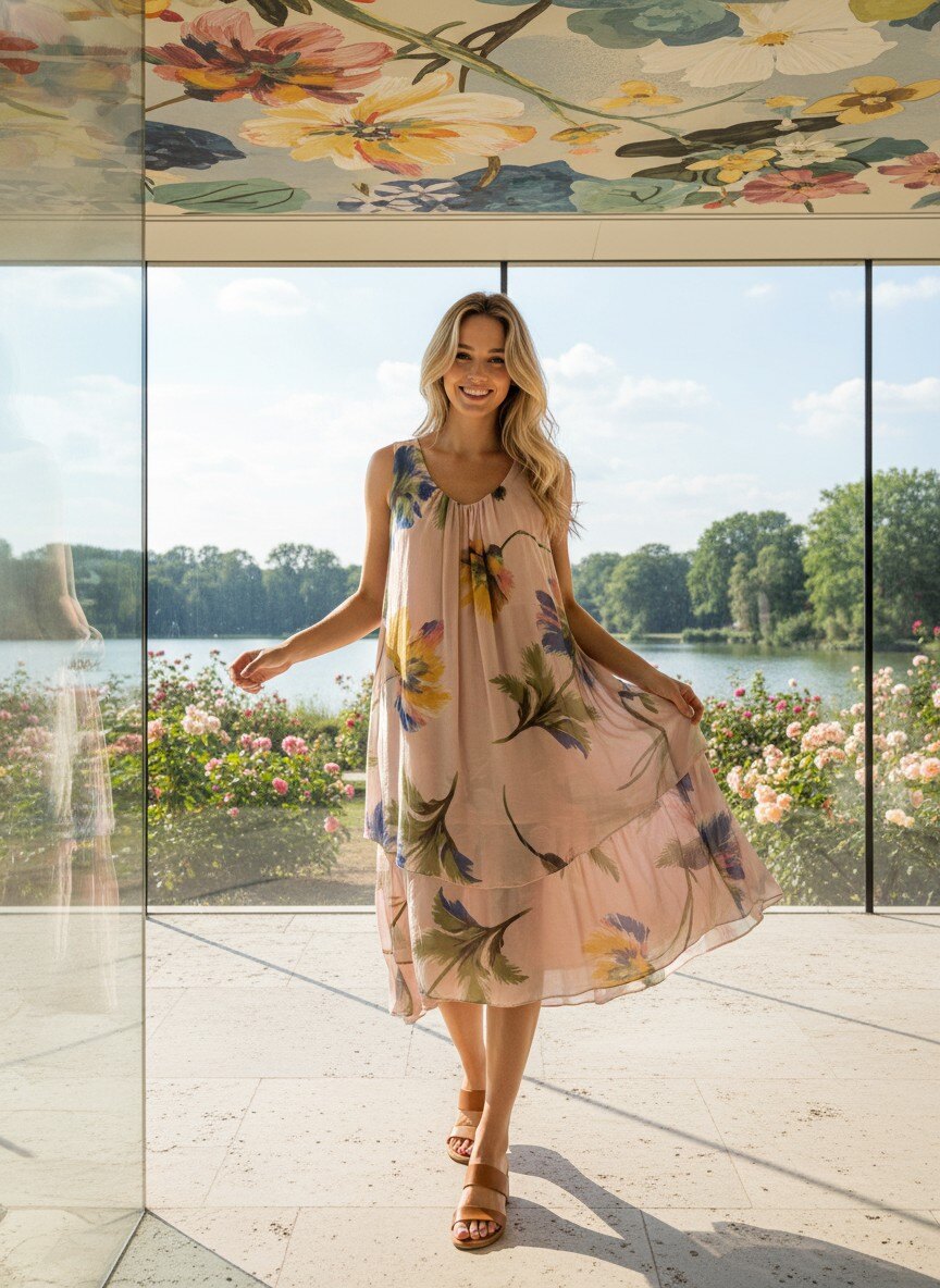 Grossiste LAFÉEROSE - ROBE SANS MANCHES ASYMÉTRIQUE À IMPRIMÉ FLORAL