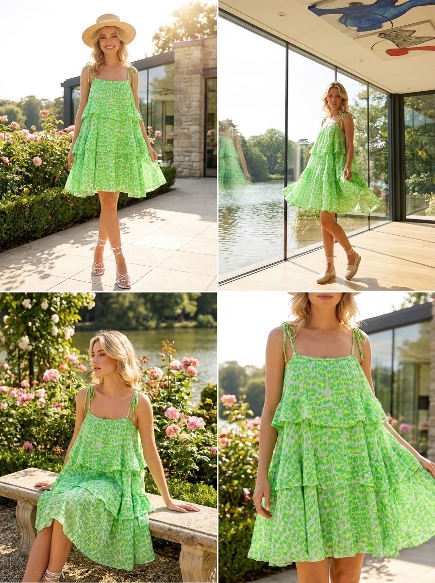 Großhändler LAFÉEROSE - Mid -Länge Kleid in Baumwollgaze gedruckter Leopard - Bohemian