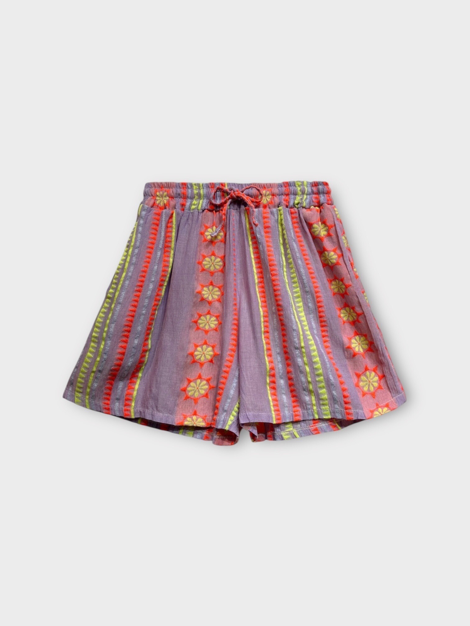Wholesaler LAFÉEROSE - Cotton embroidery shorts and pocket viscose and elastic waist - bohemian