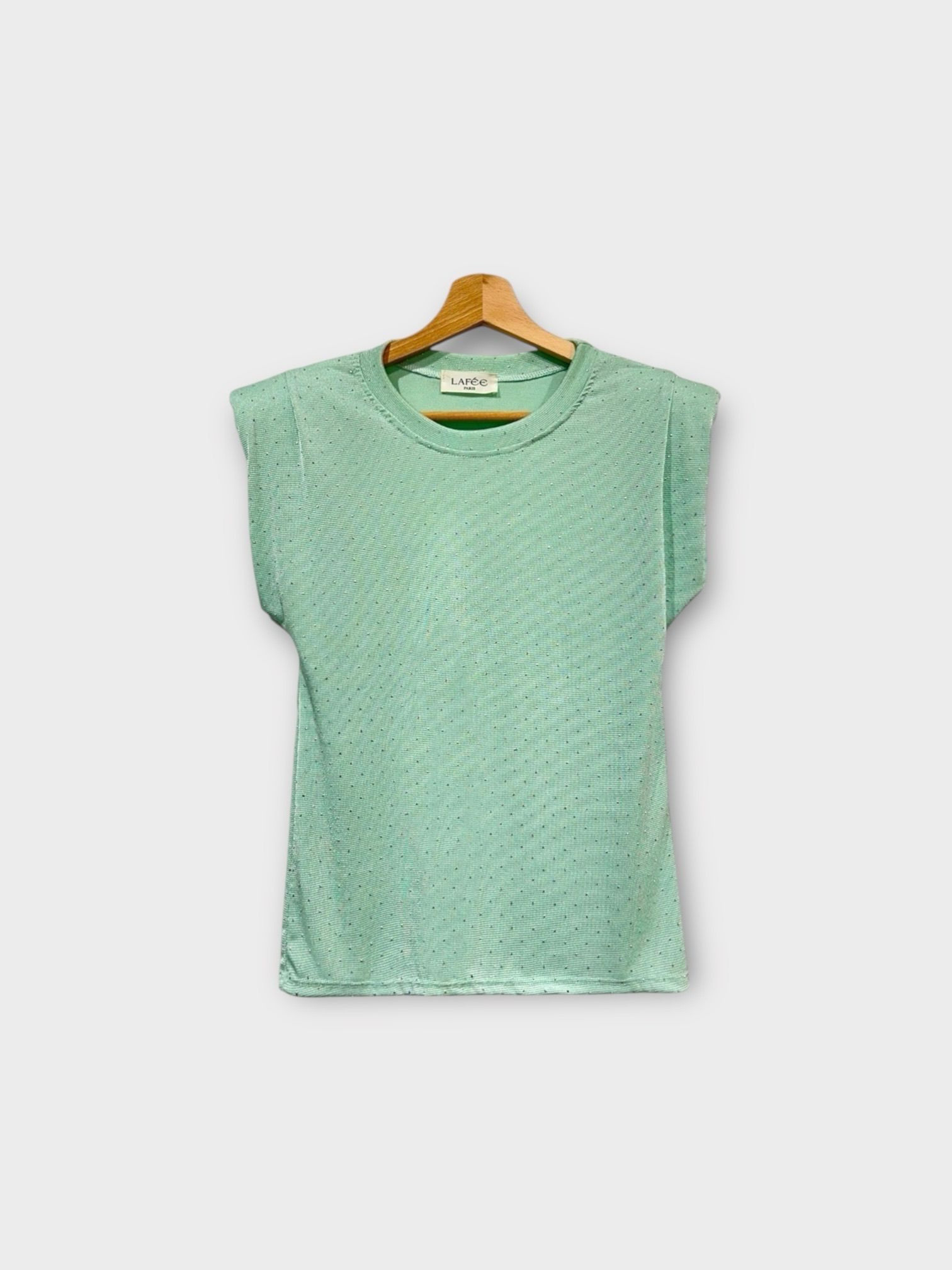 Wholesaler LAFÉEROSE - Top - Flowing T-shirt with draped shoulders and rhinestones - light and comfortable