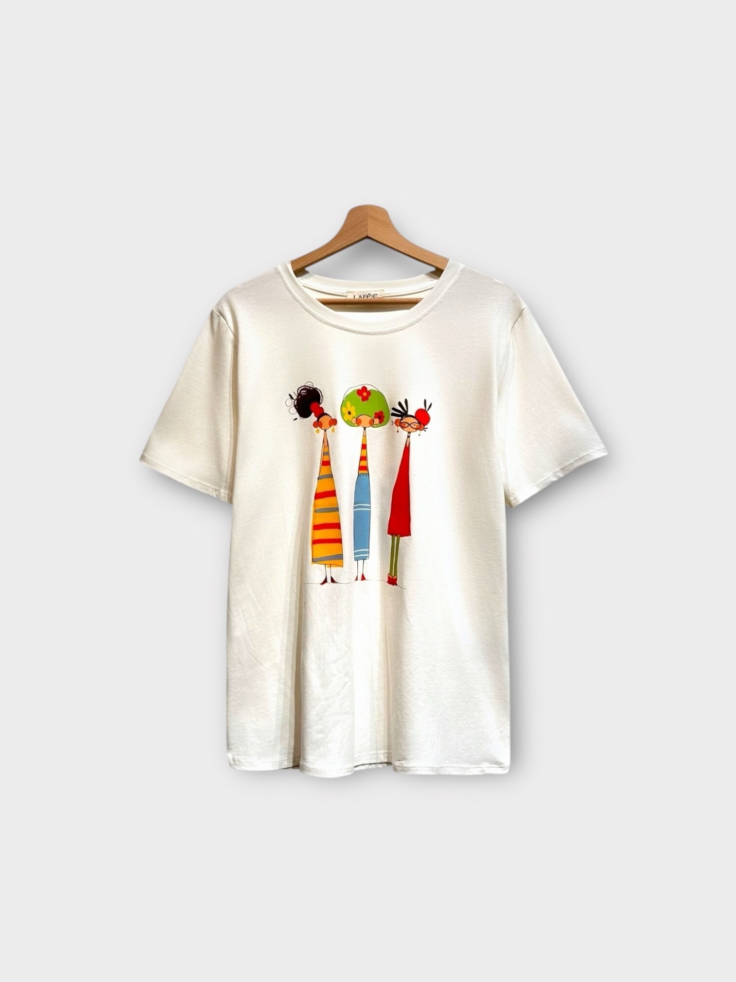 Wholesaler LAFÉEROSE - TOP -TH -shirt printed with short sleeves round fluid rounds basic -beautiful material